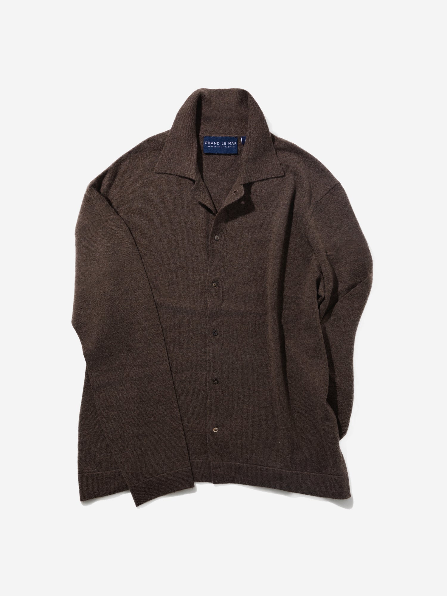 Brown Merino Wool Cashmere Cardigan