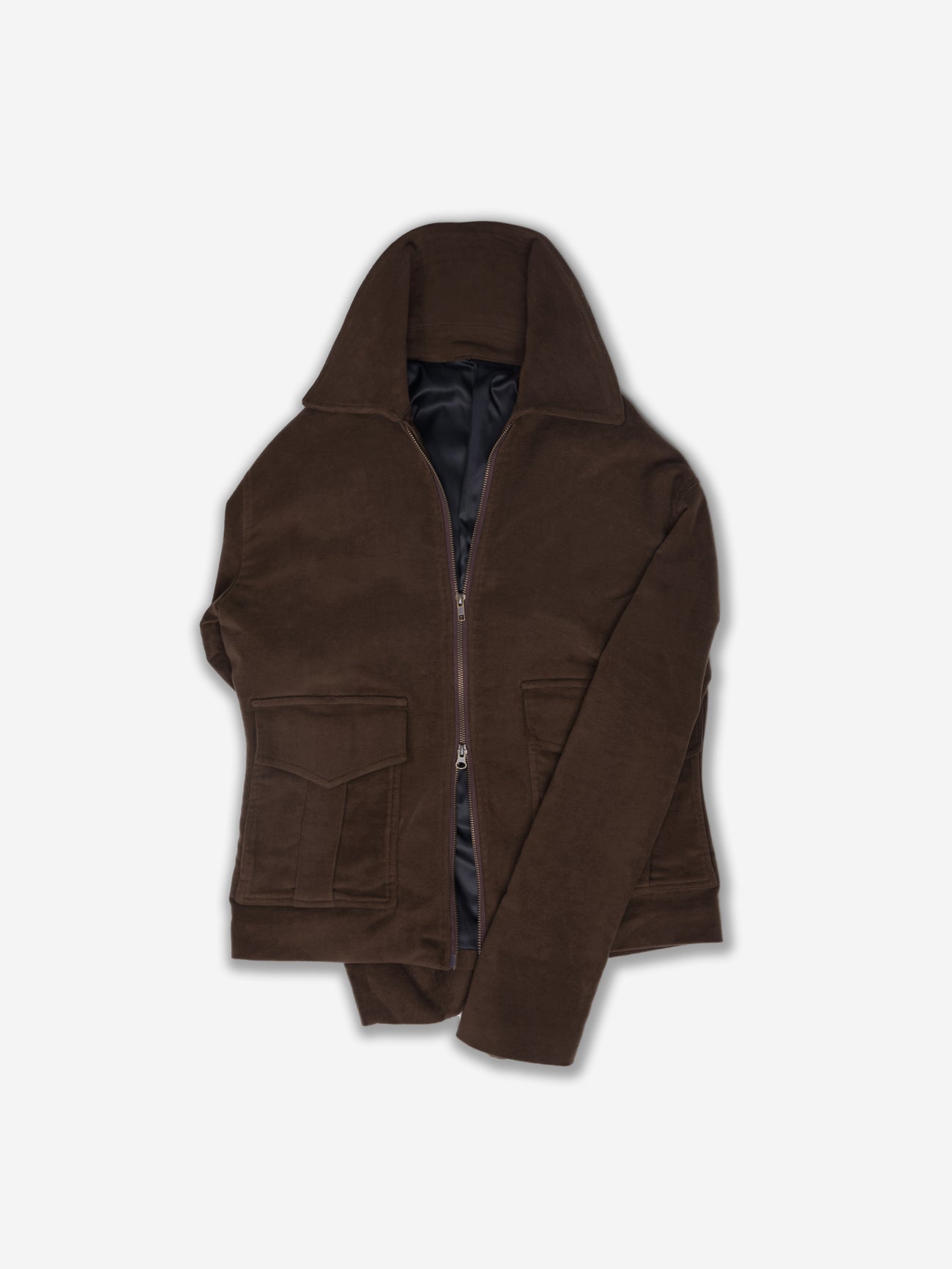 Brown Moleskin Flight Jacket - Grand Le Mar