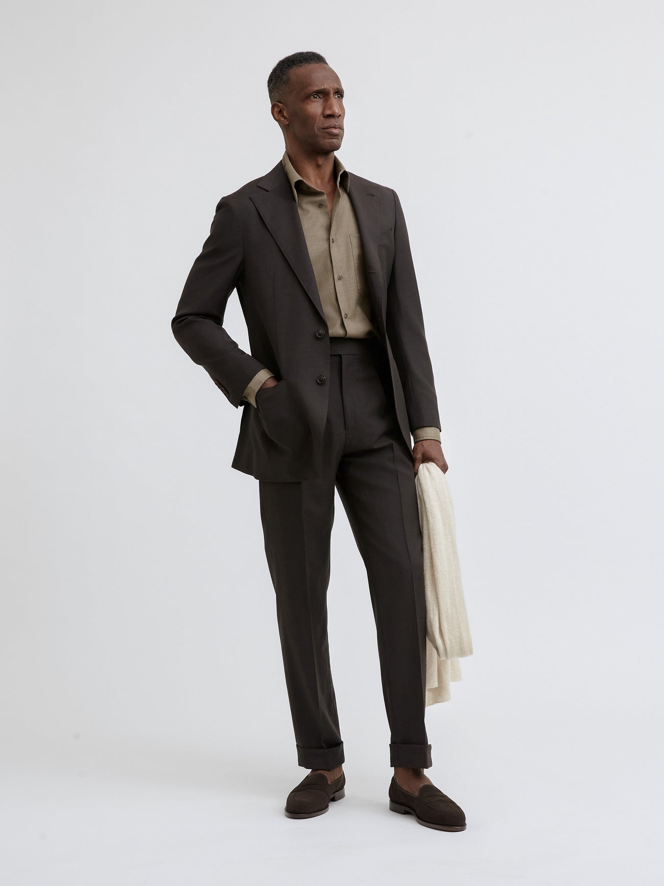 Brown S130 Wool Suit - Grand Le Mar