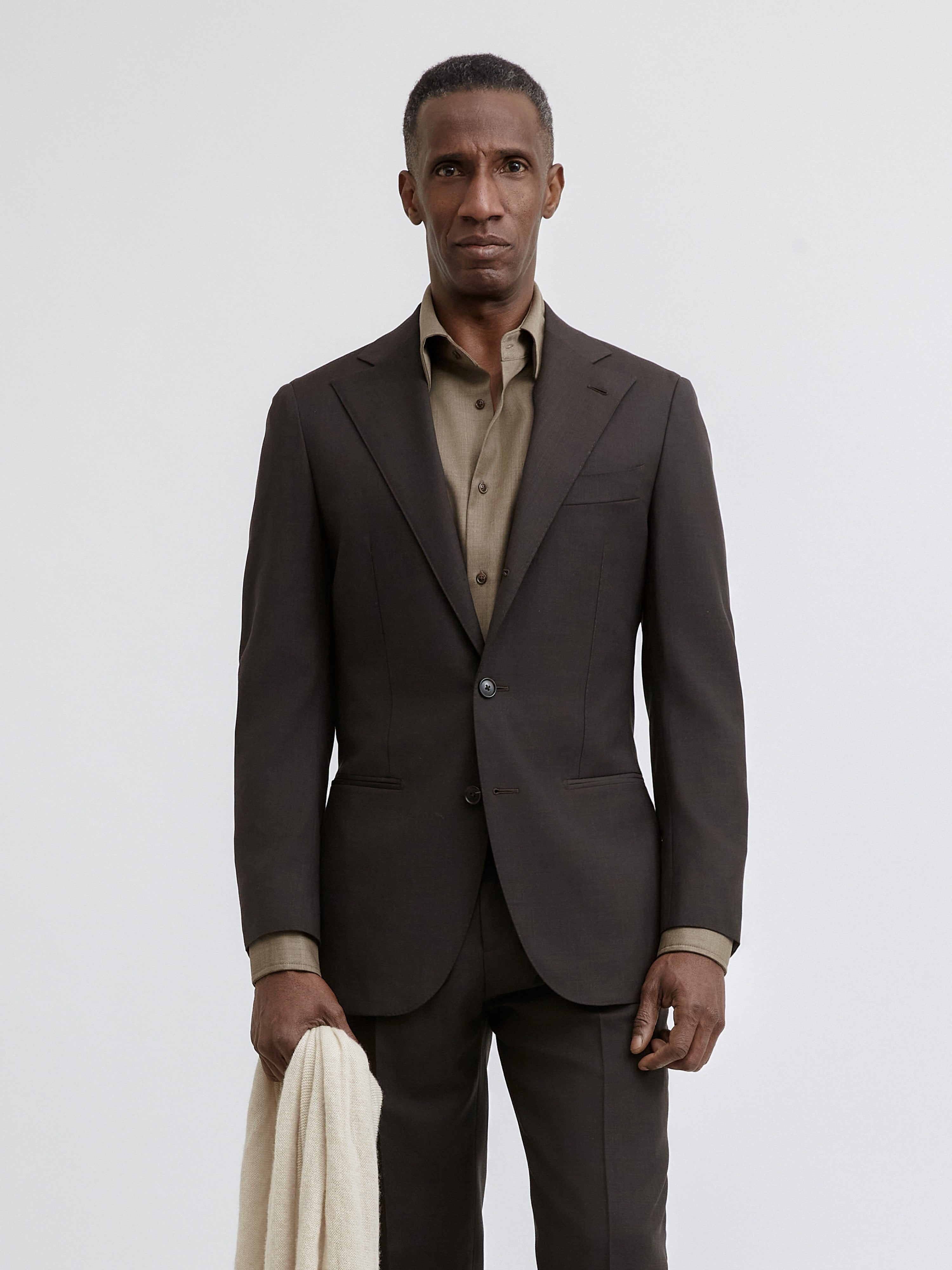 Brown S130 Wool Suit - Grand Le Mar