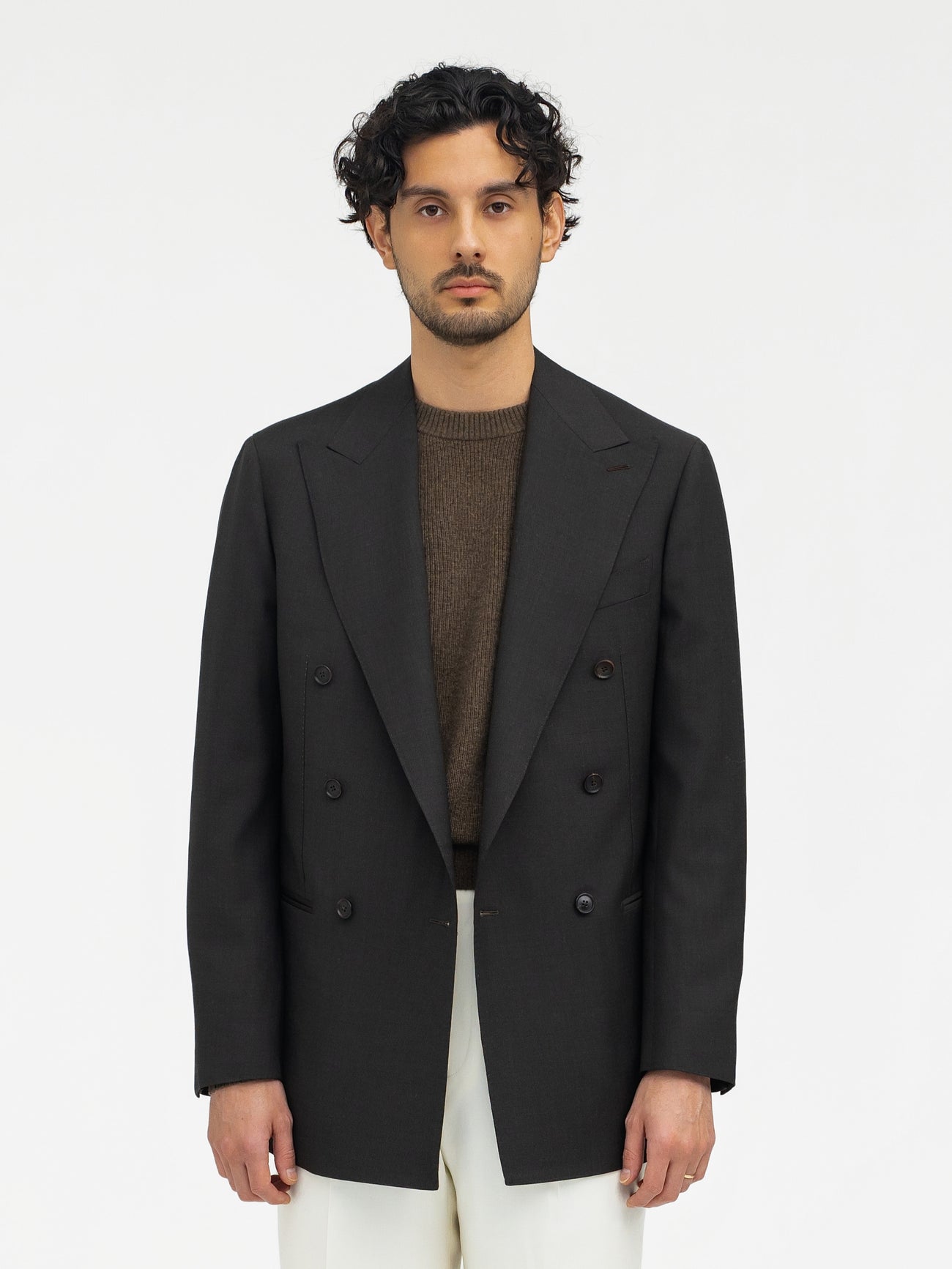 Brown S130 Wool Jacket (DB) - Grand Le Mar