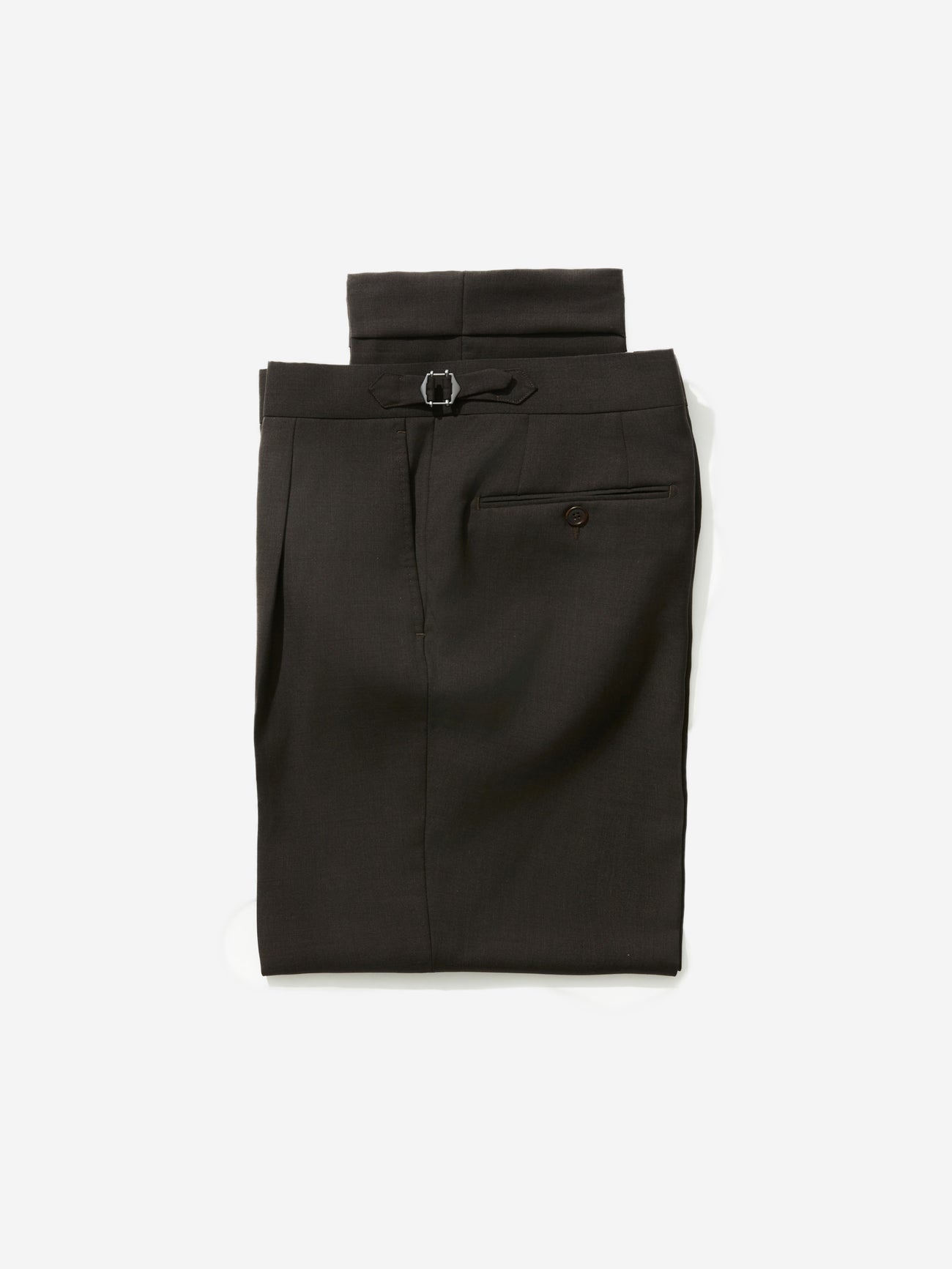 Brown S130 Wool Oscar Trousers (Tapered Fit) - Grand Le Mar