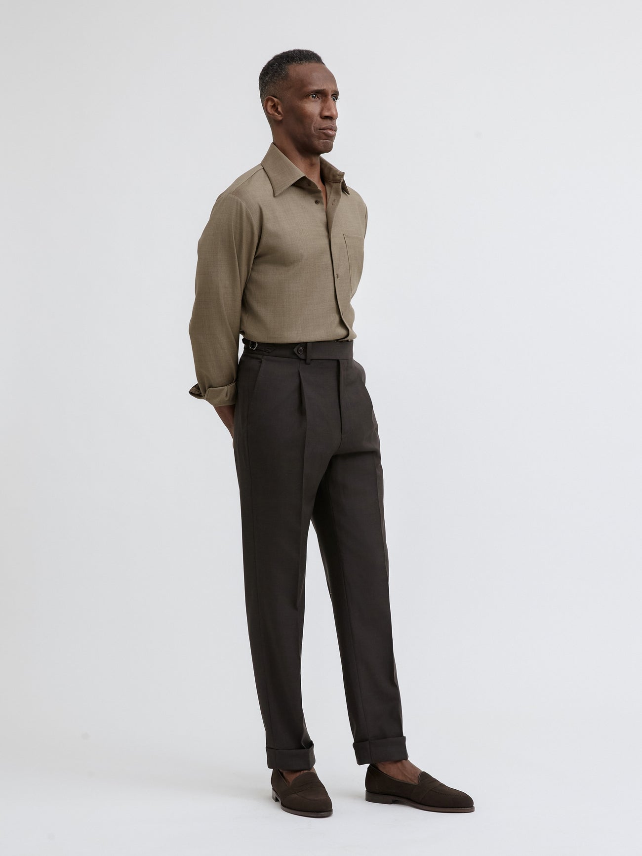 Brown S130 Wool Oscar Trousers - Grand Le Mar