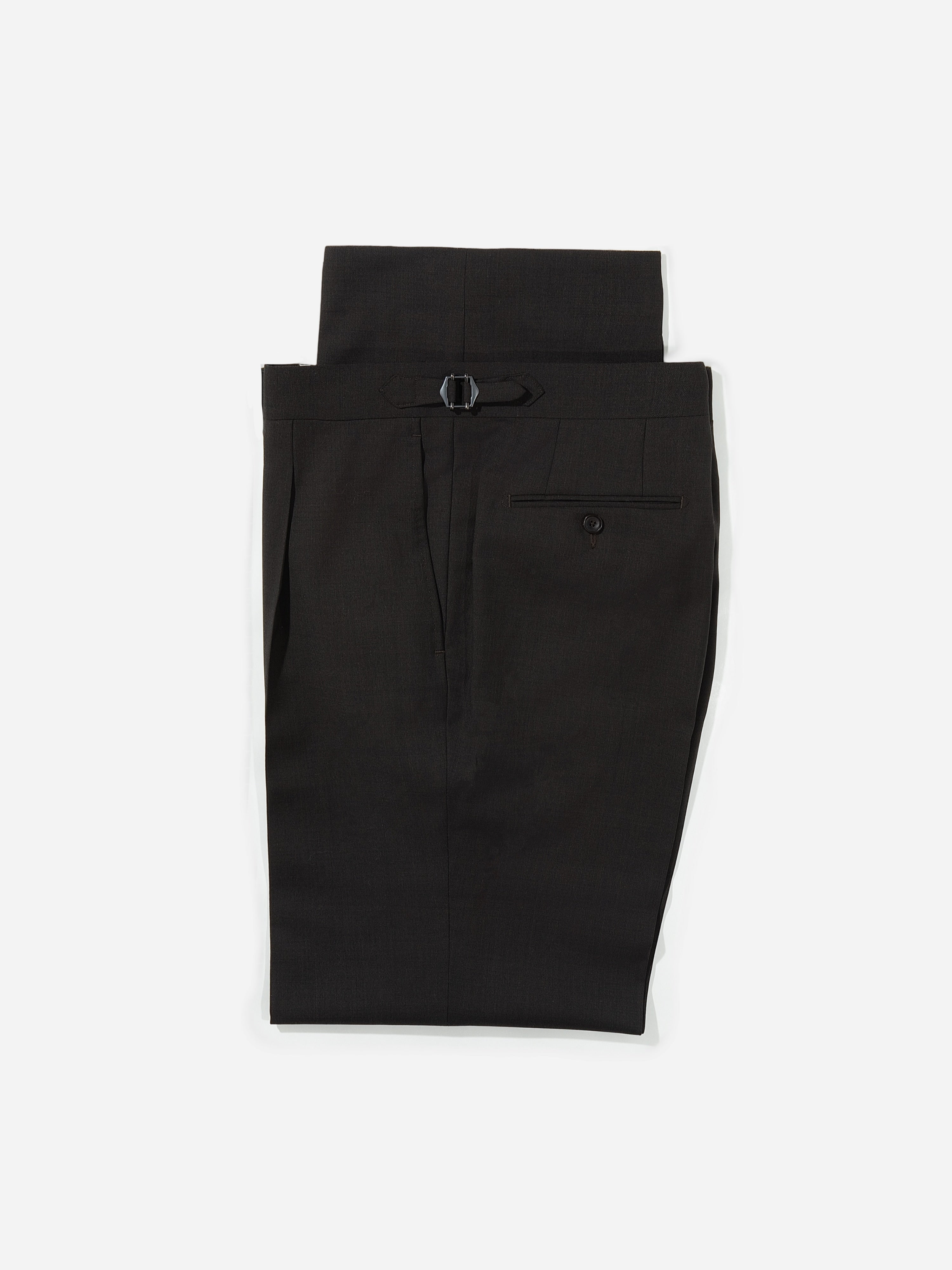 Brown S130 Wool Oscar Trousers (Wide Fit) - Grand Le Mar