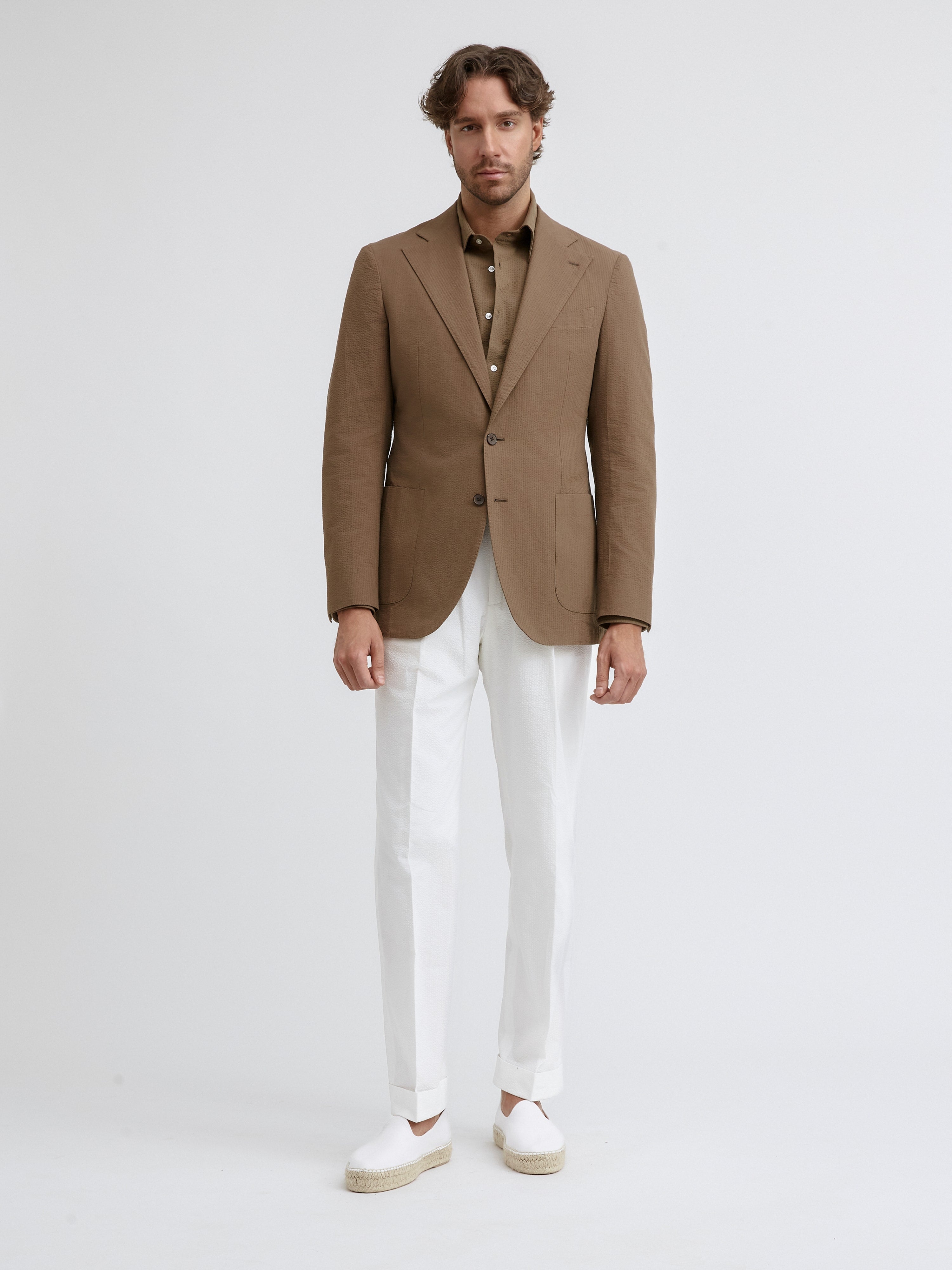 Brown Seersucker Jacket - Grand Le Mar