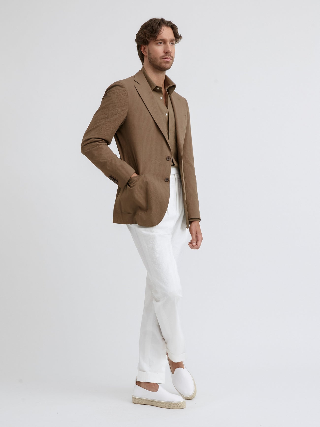 Brown Seersucker Jacket - Grand Le Mar