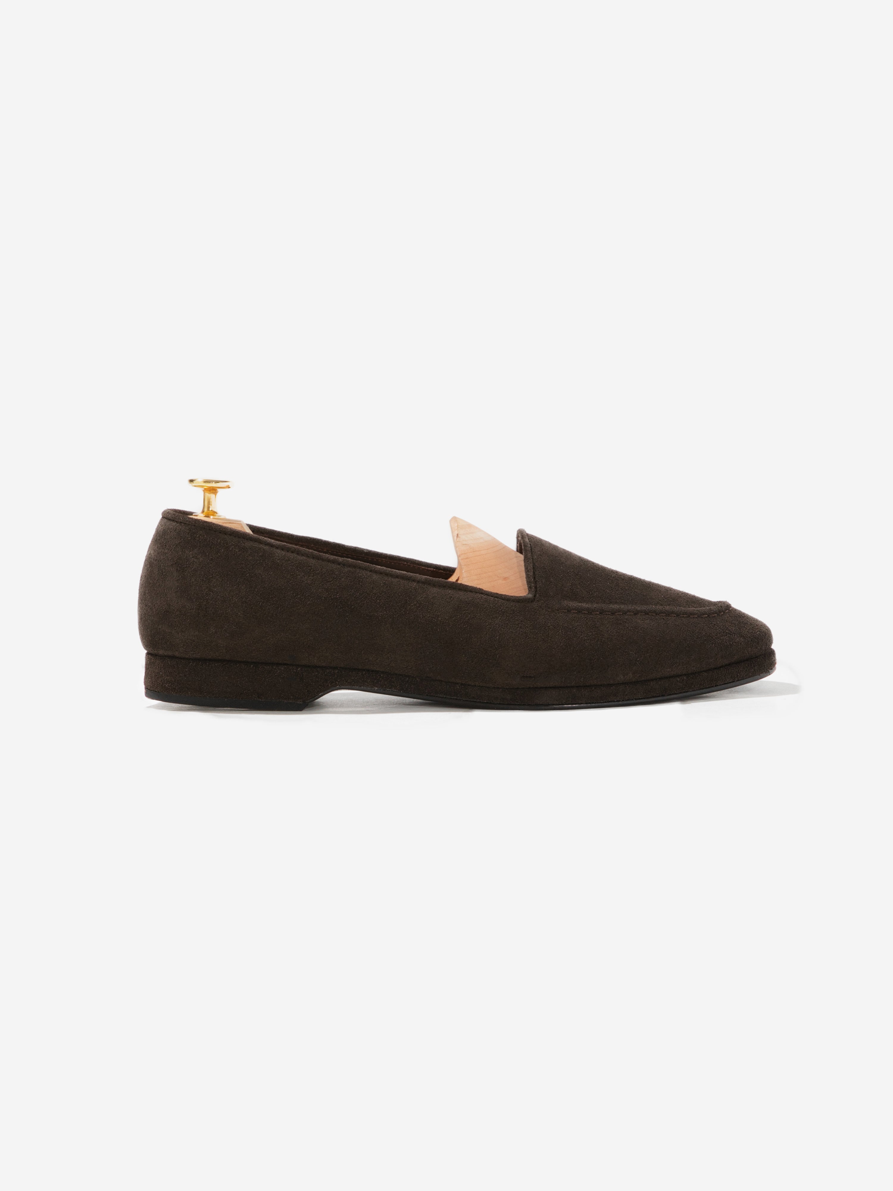 Brown Suede Belgian Loafers - Grand Le Mar