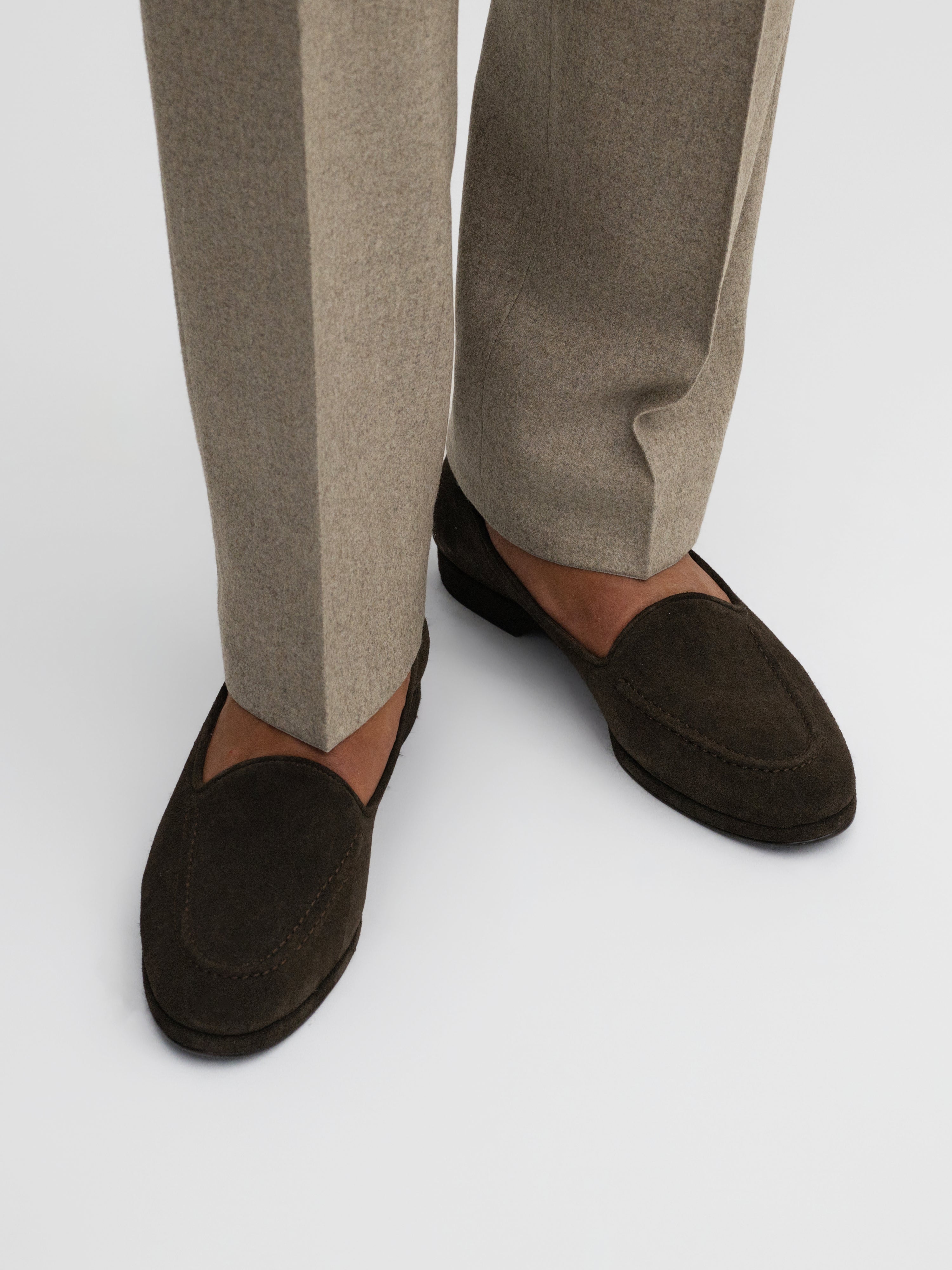 Brown Suede Belgian Loafers - Grand Le Mar