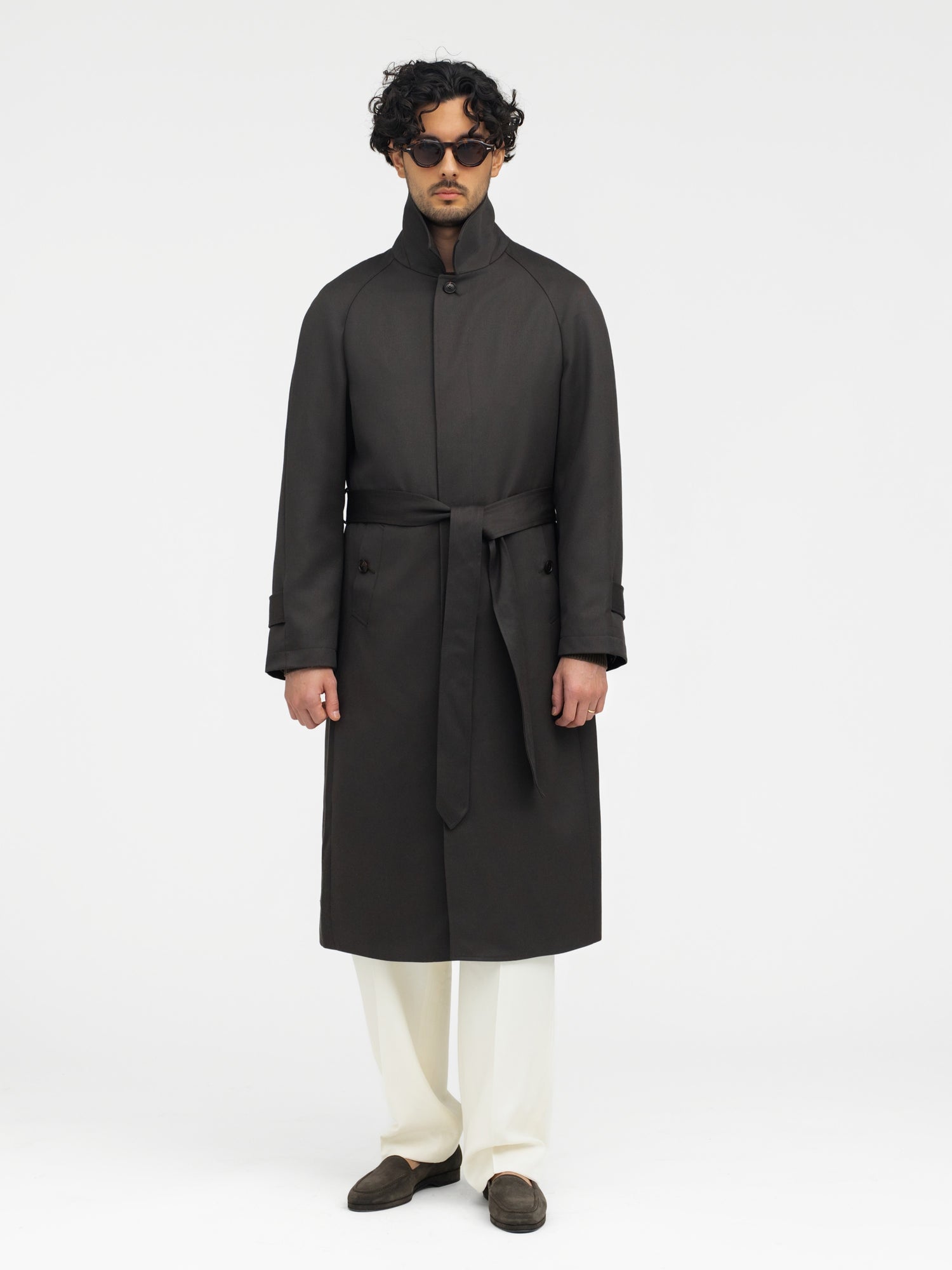 Brown Traveller Raglan Coat - Grand Le Mar