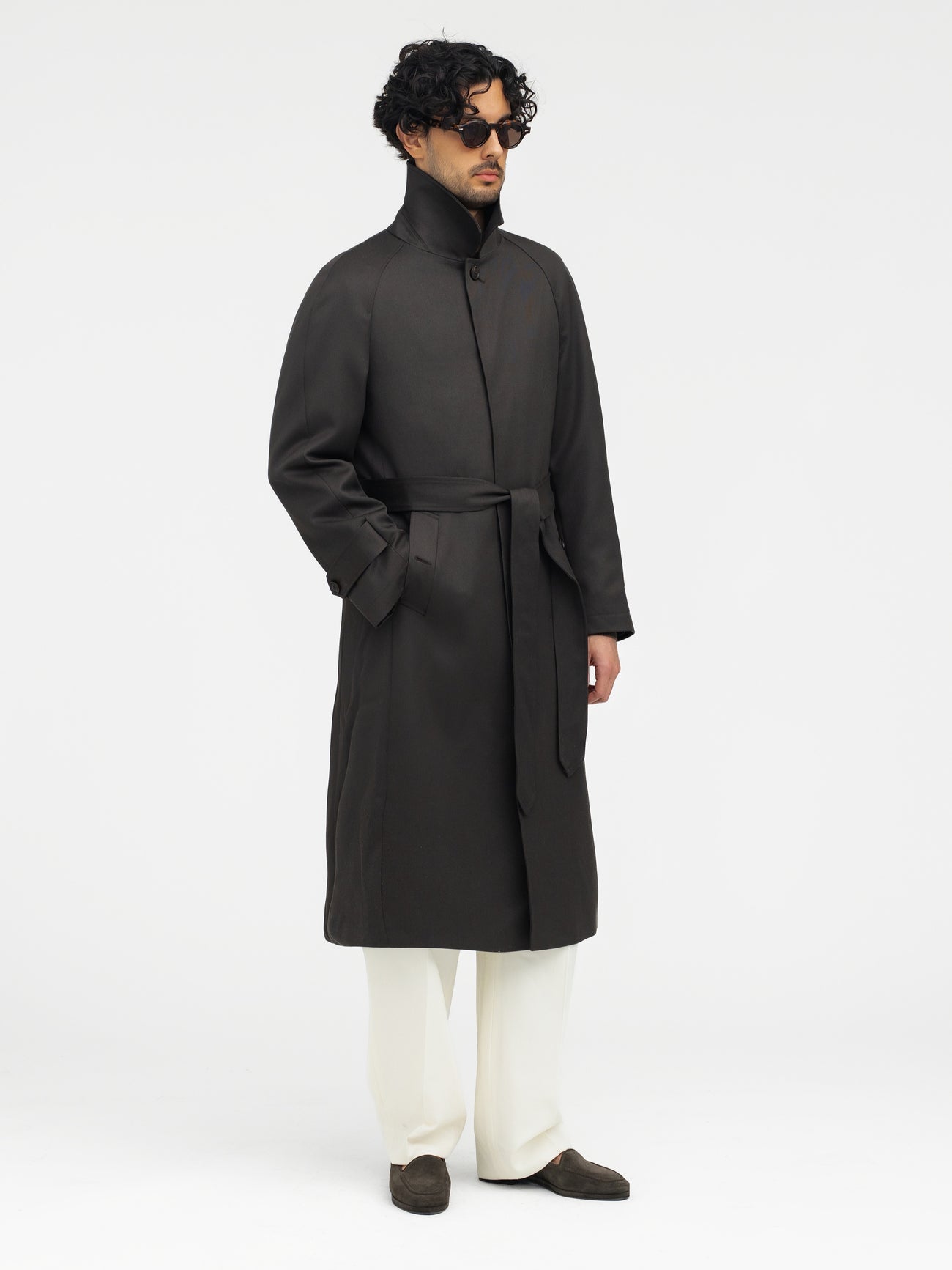 Brown Traveller Raglan Coat - Grand Le Mar