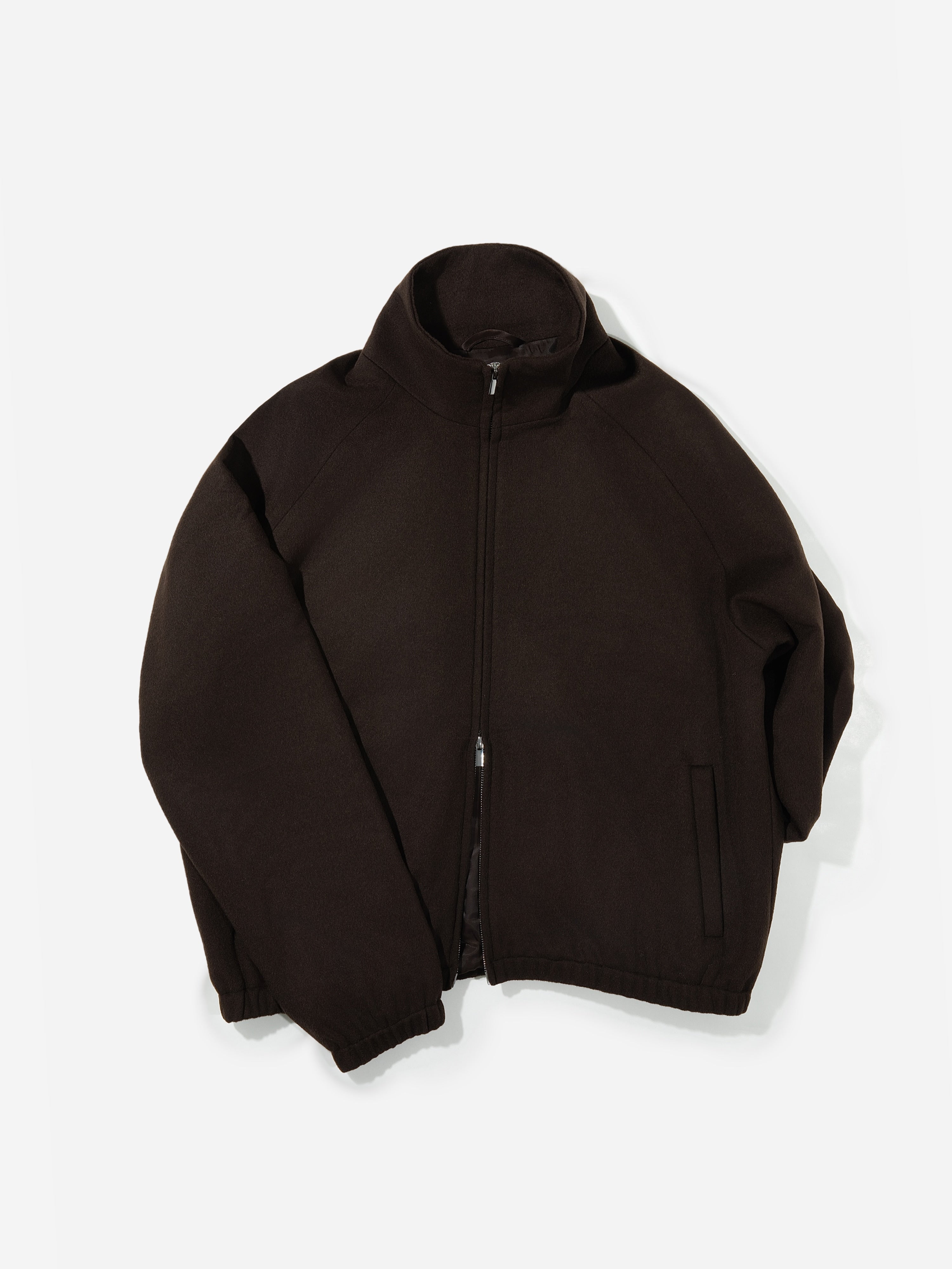 Brown Wool Cashmere Bomber Jacket - Grand Le Mar