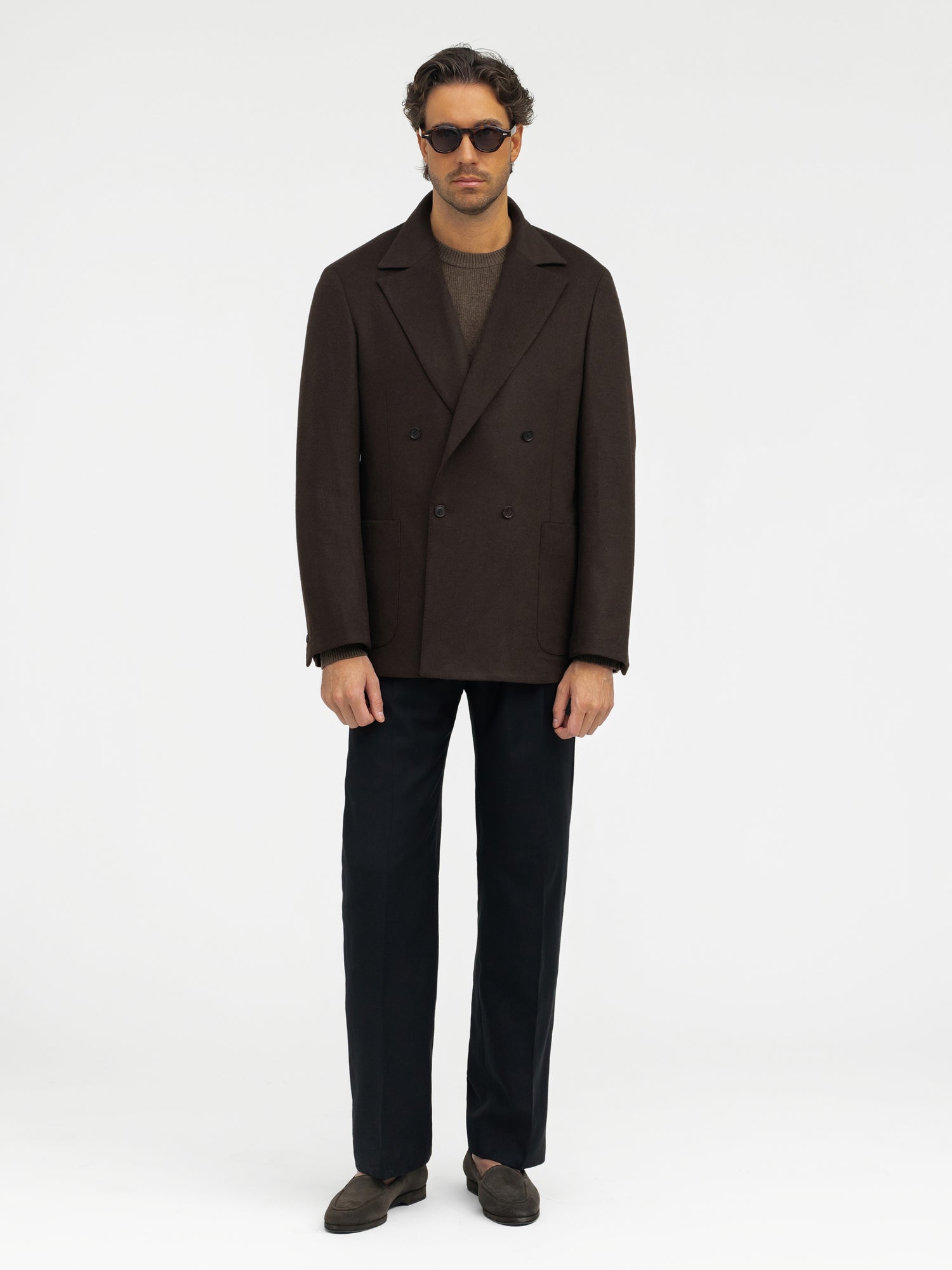 Brown Wool Cashmere Jacket (Casual Fit) - Grand Le Mar