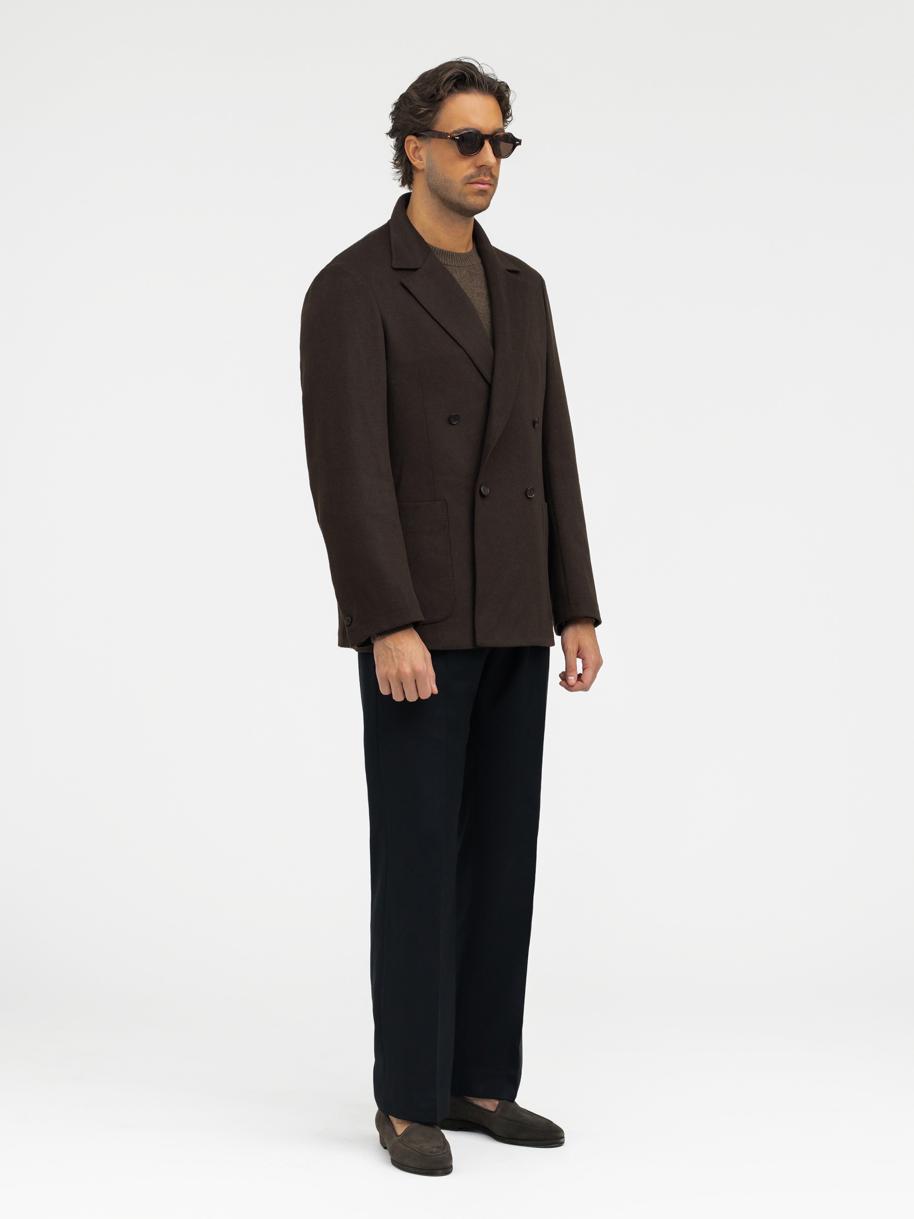 Brown Wool Cashmere Jacket (Casual Fit) - Grand Le Mar