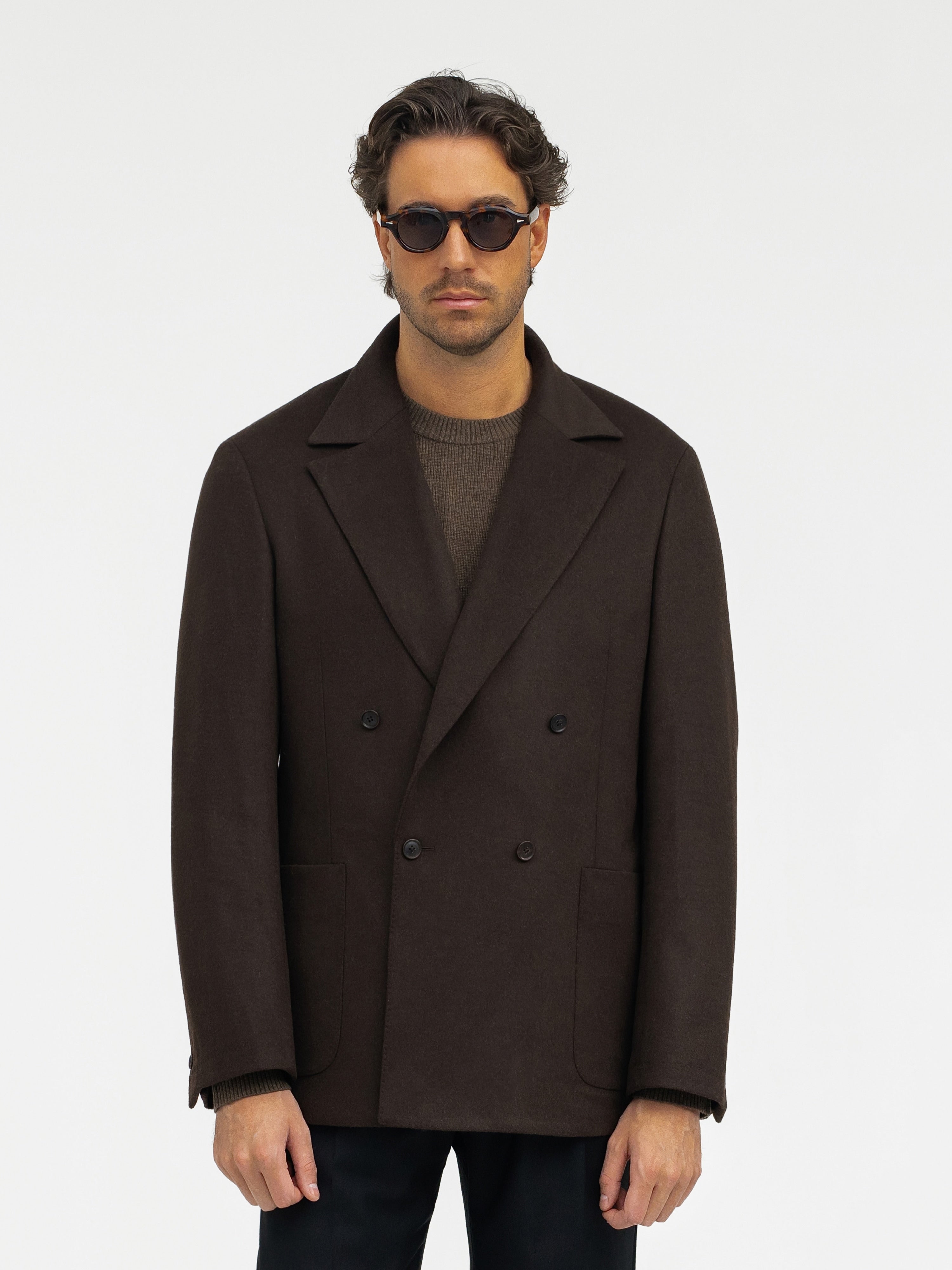 Brown Wool Cashmere Jacket (Casual Fit) - Grand Le Mar