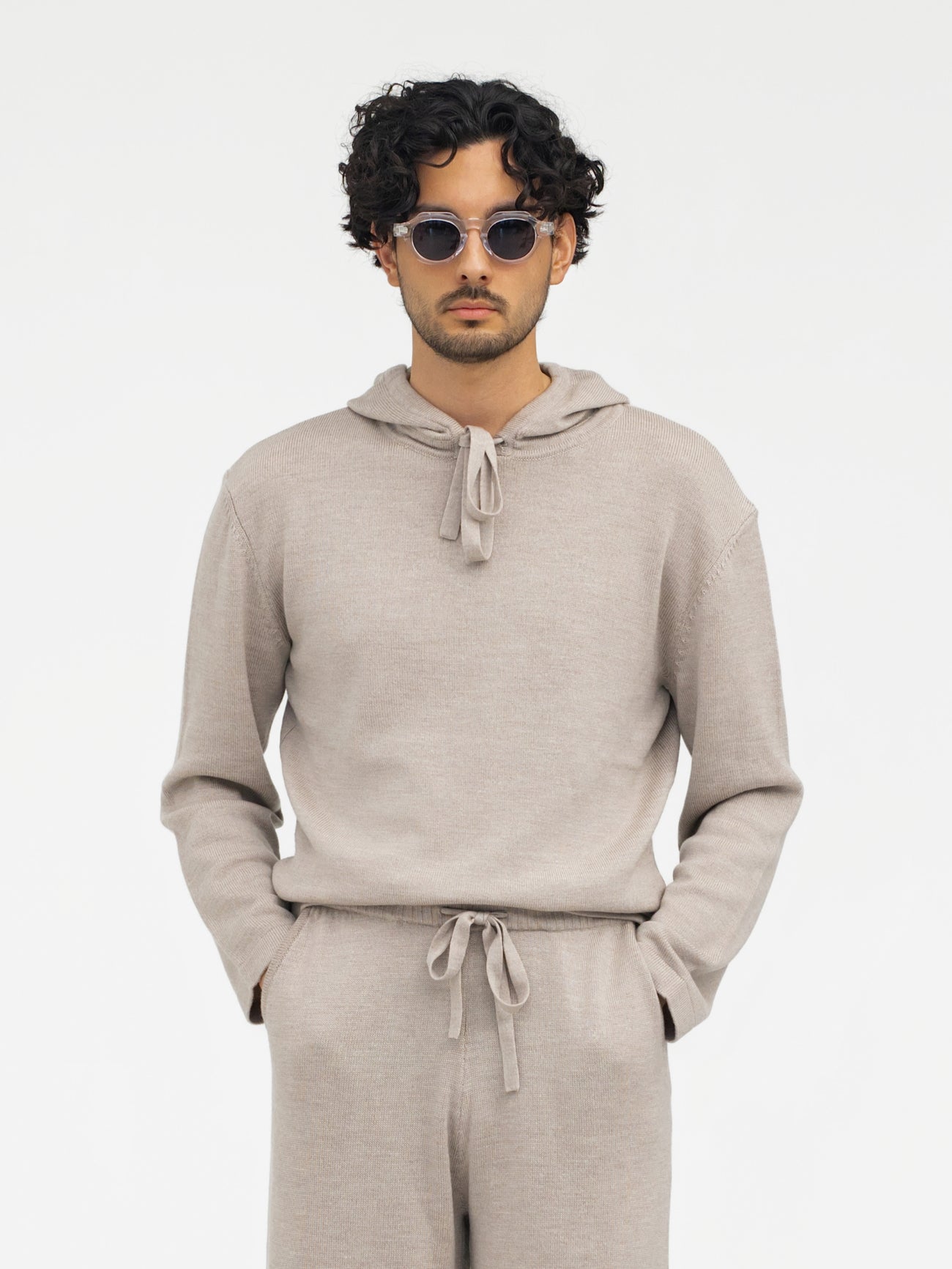 Camel Merino Wool Hoodie - Grand Le Mar