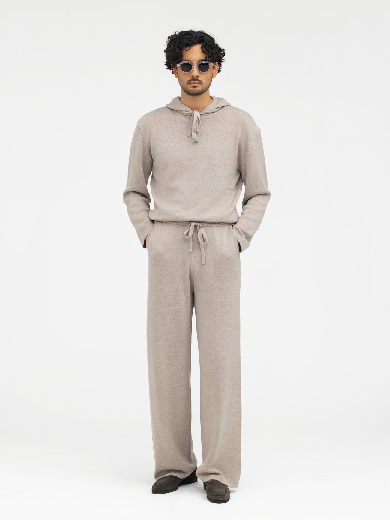 Camel Merino Wool Sweatpants - Grand Le Mar