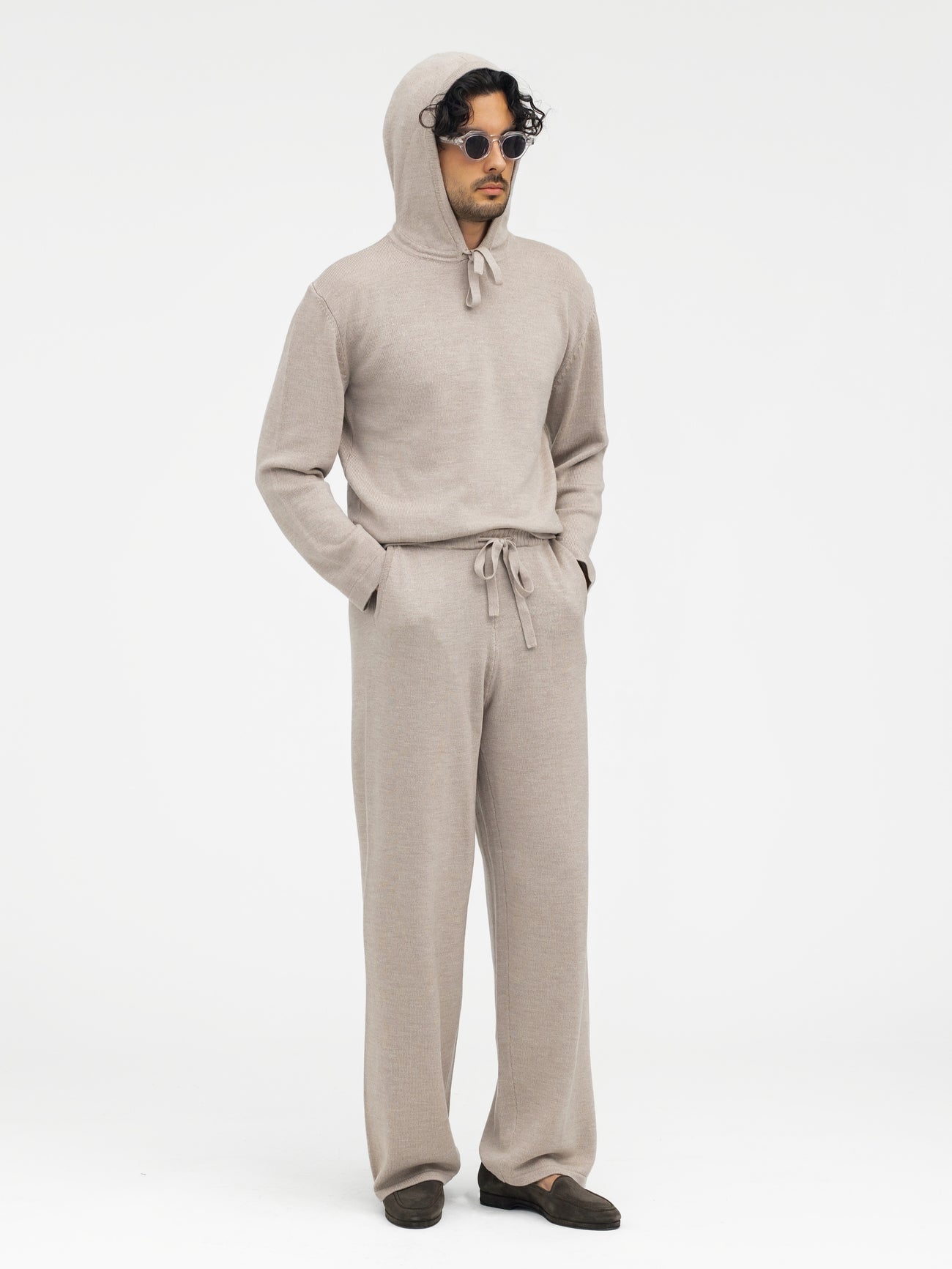 Camel Merino Wool Sweatpants - Grand Le Mar