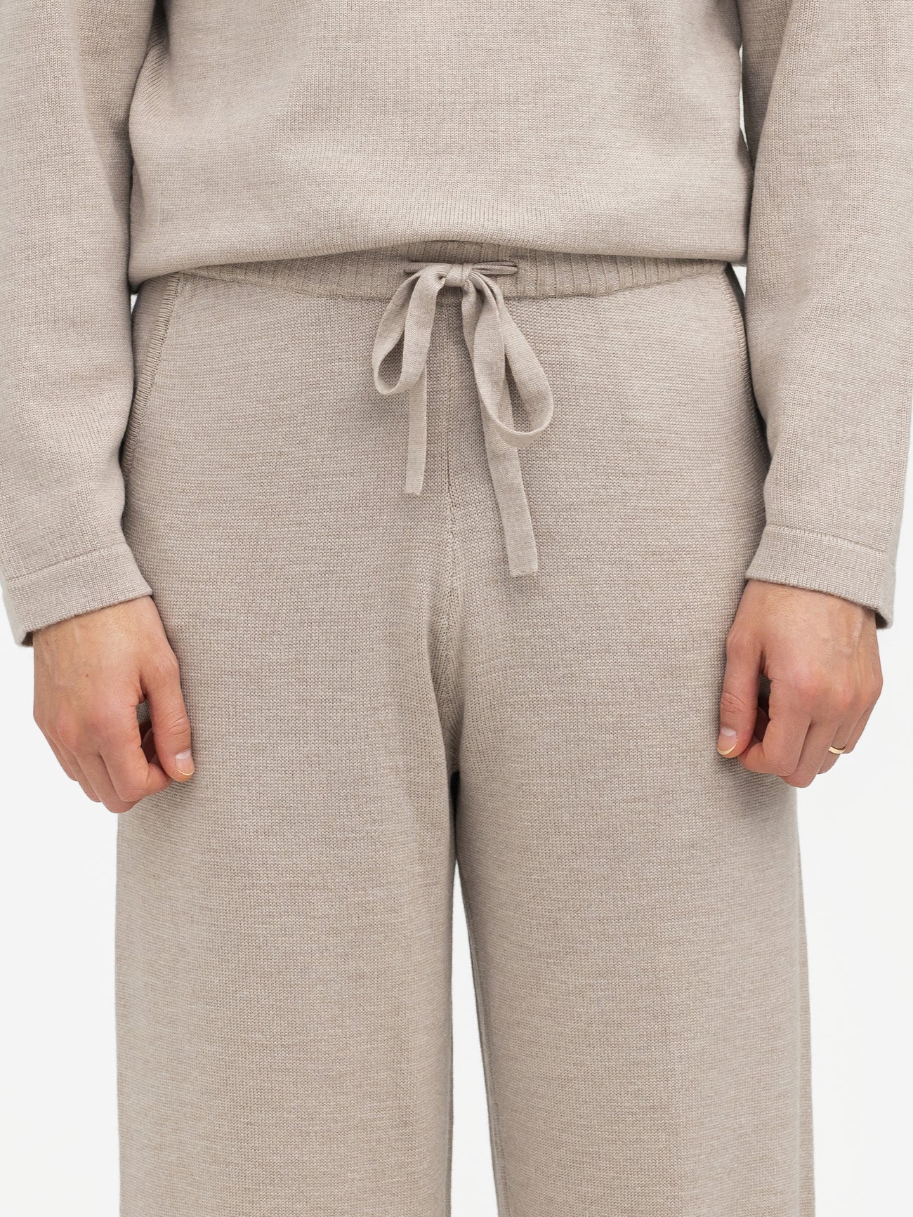 Camel Merino Wool Sweatpants - Grand Le Mar