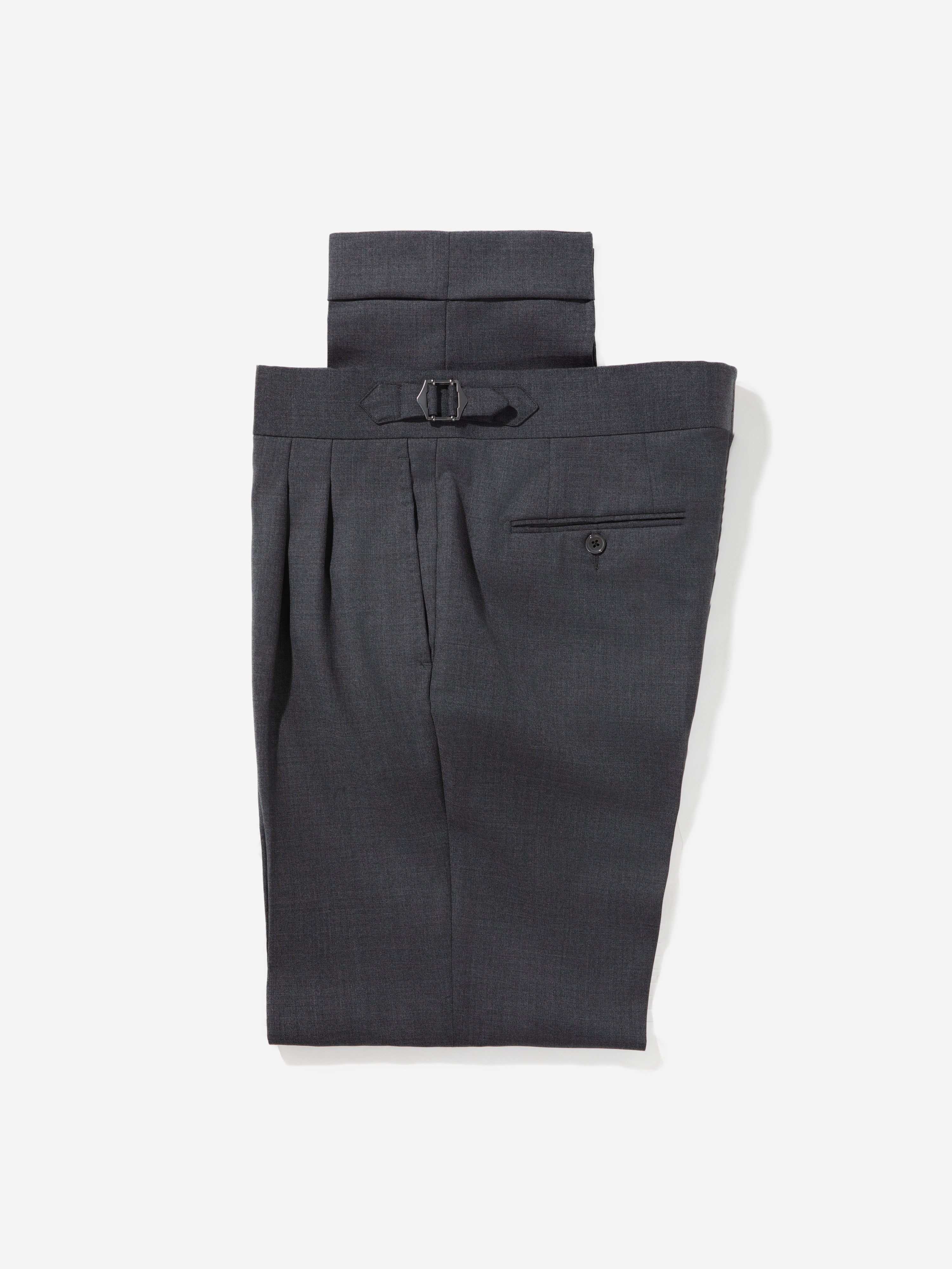 Charcoal S130 Wool Gurkha Trousers - Grand Le Mar