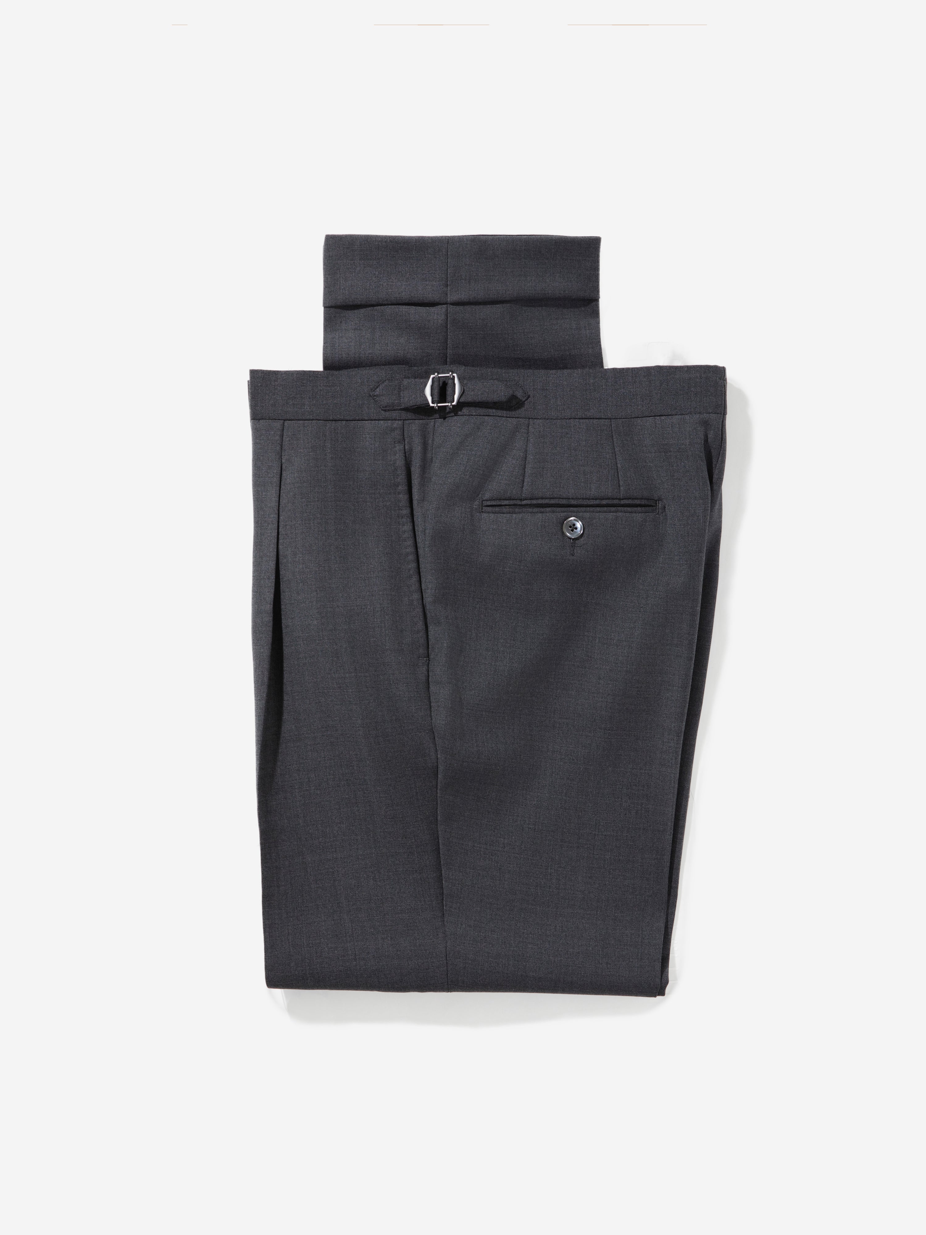 Charcoal S130 Wool Oscar Trousers - Grand Le Mar