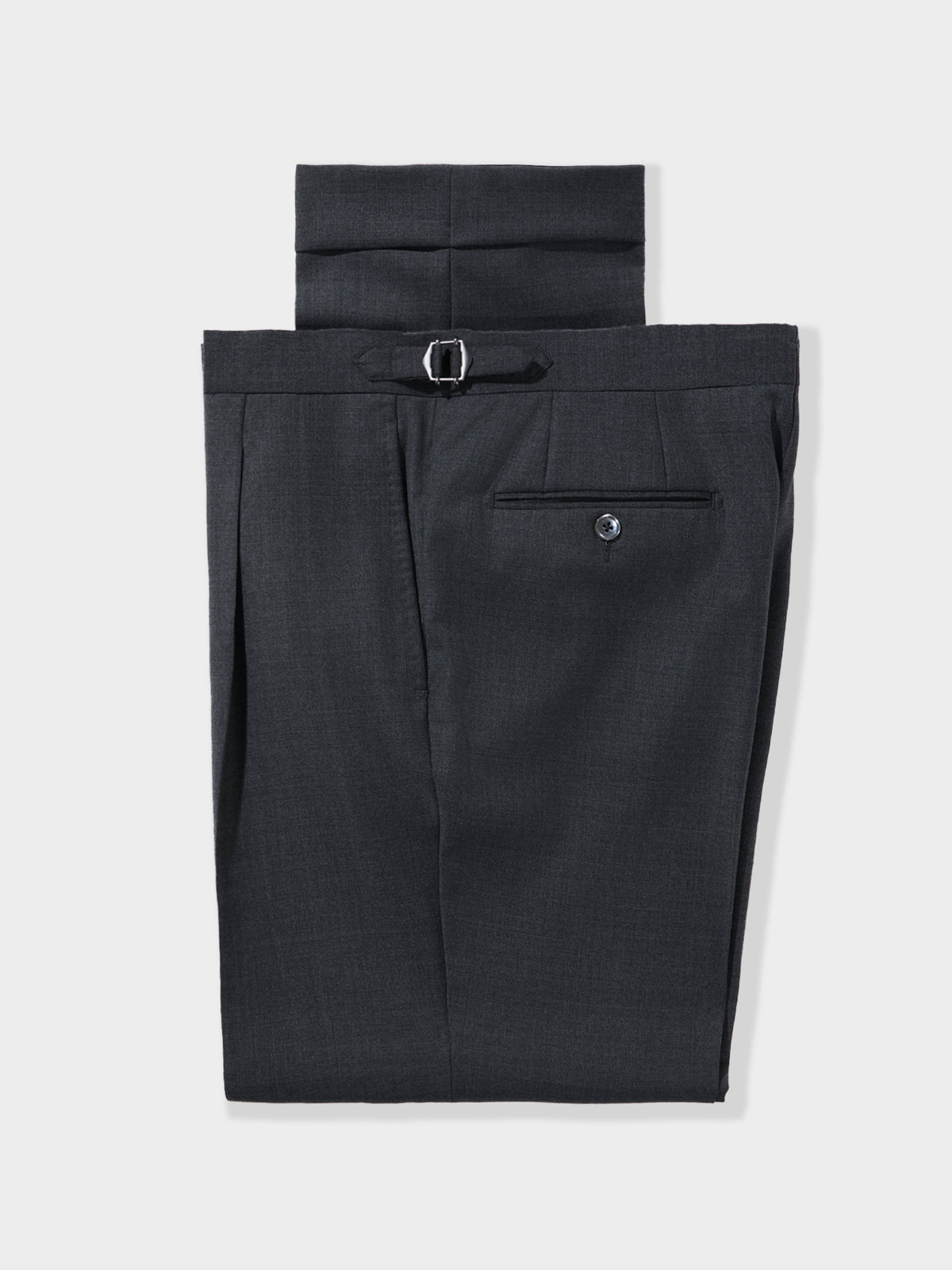 Dark Grey Wool Trousers (Straight Fit)