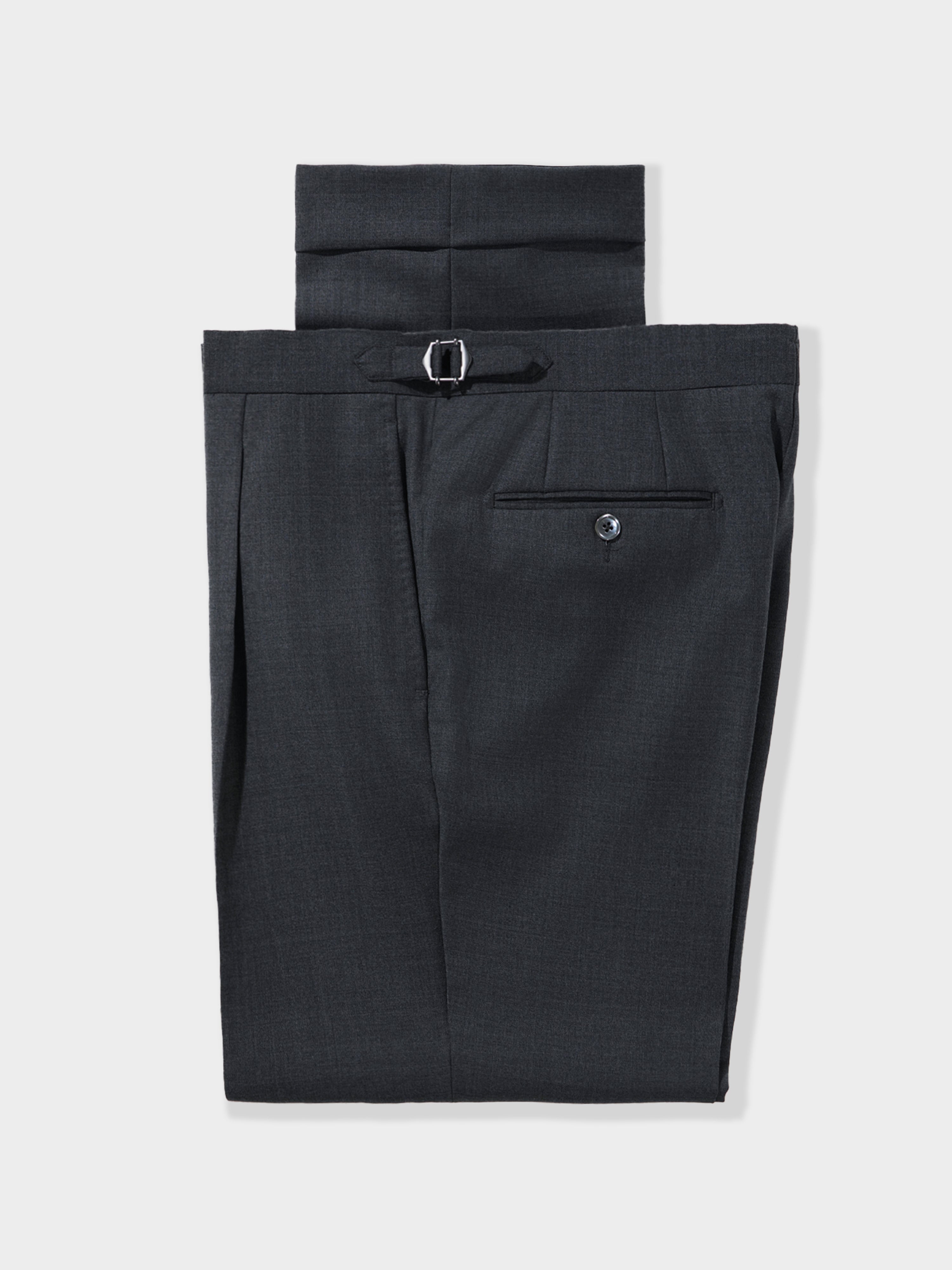 Dark Grey Wool Trousers (Straight Fit)
