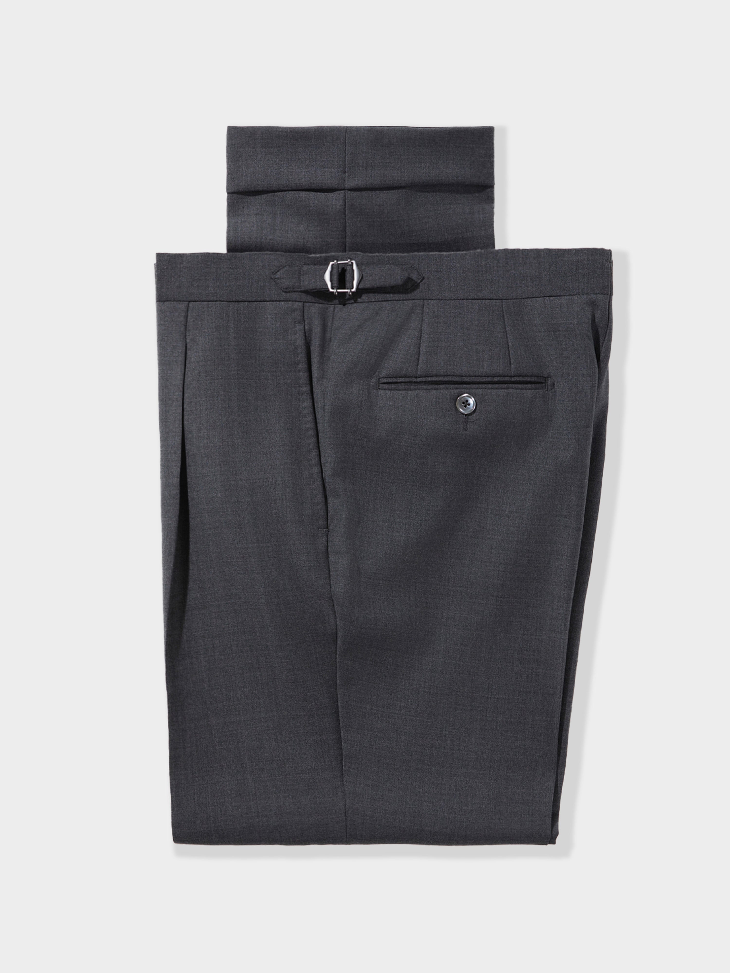 Dark Grey Wool Trousers (Straight Fit)
