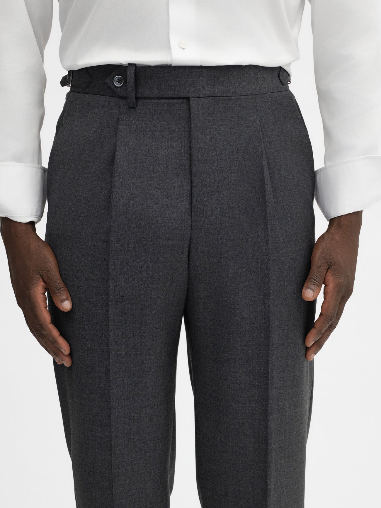 Charcoal S130 Wool Oscar Trousers - Grand Le Mar