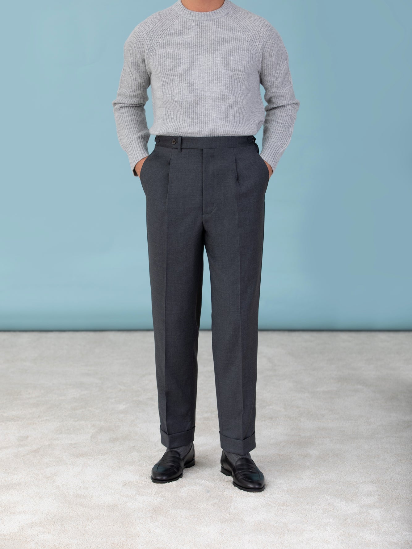 Ready to Wear Super 110's Wool Light Grey Pants