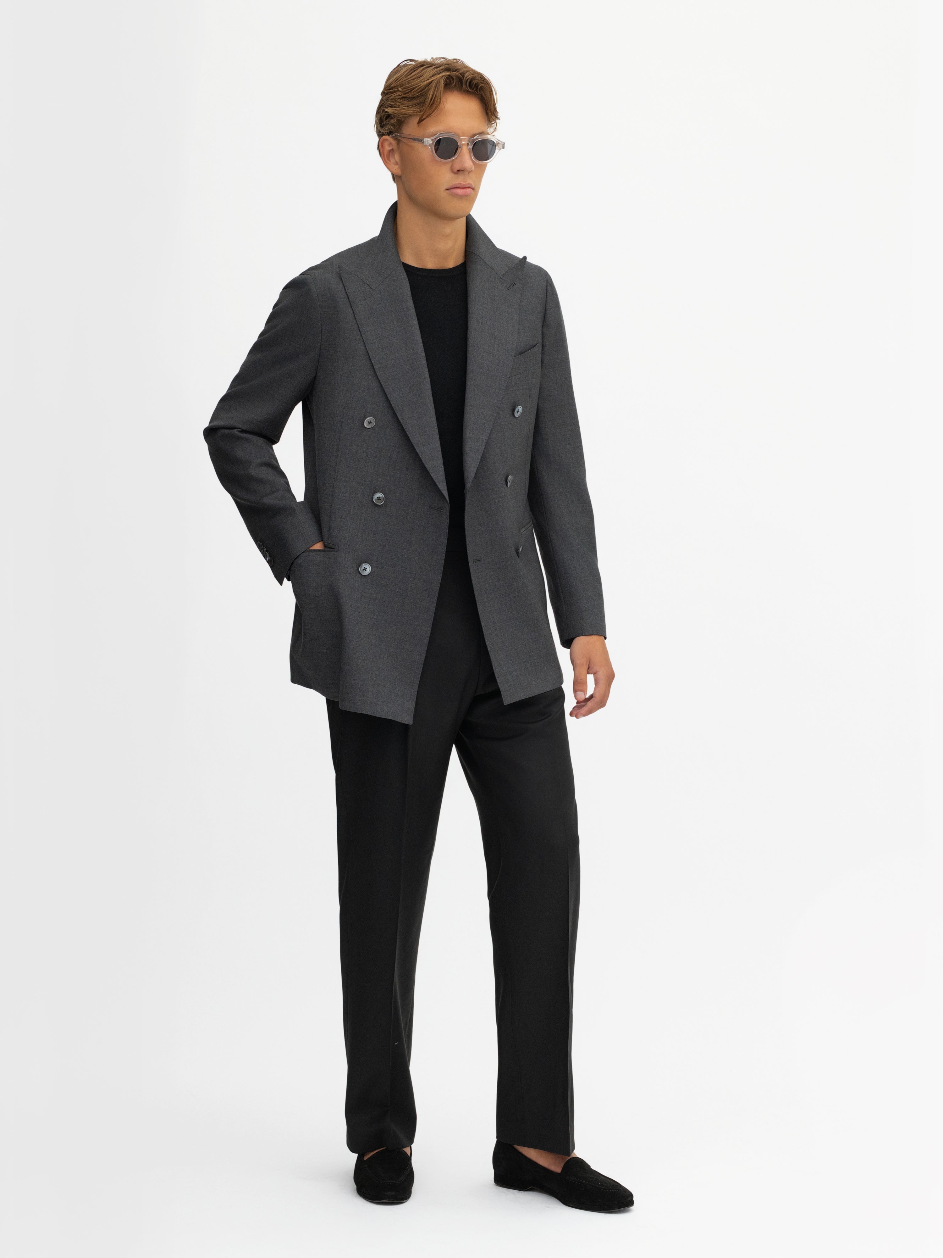 Charcoal S130 Wool Jacket - Grand Le Mar