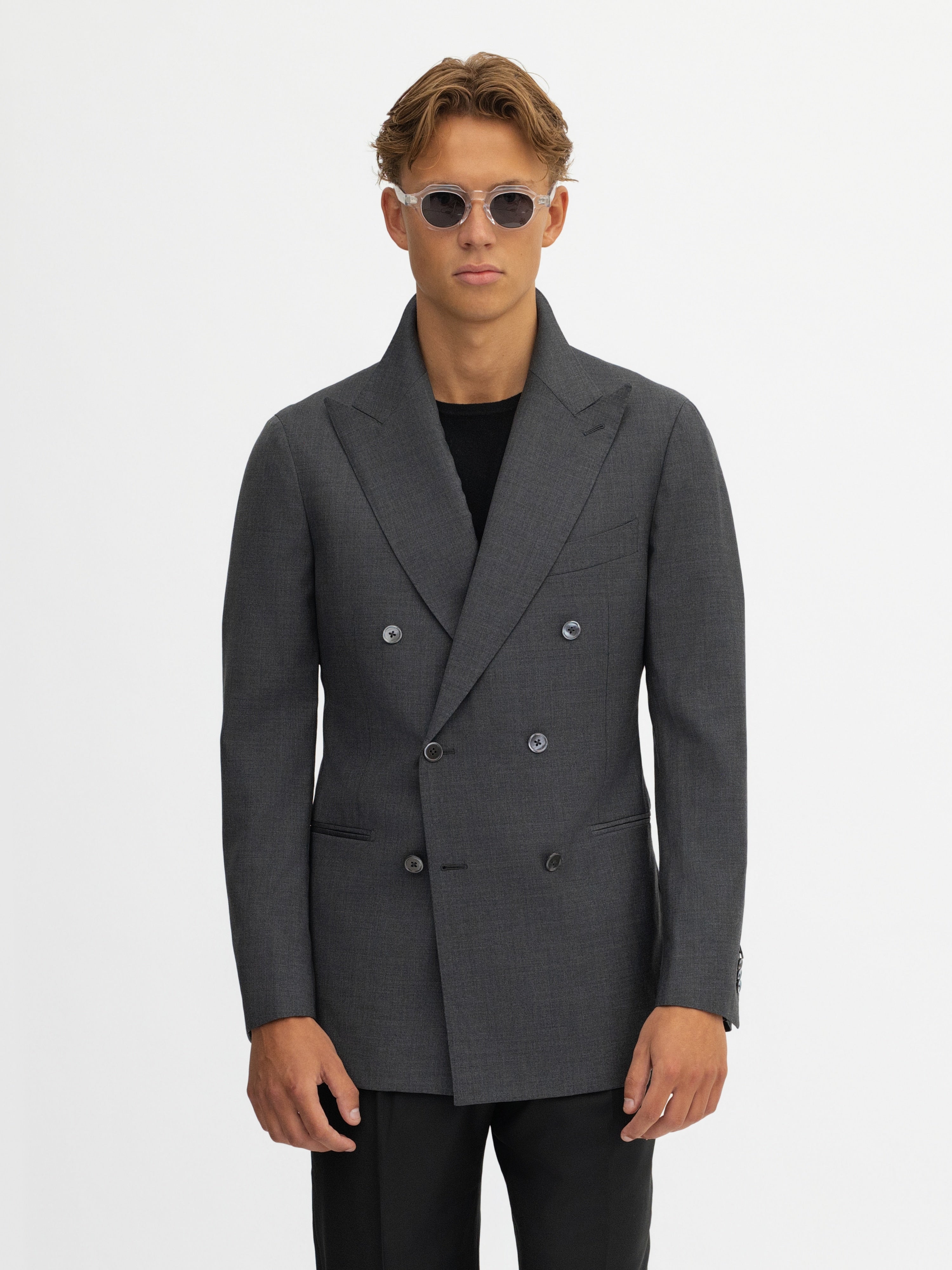 Charcoal S130 Wool Jacket (DB) - Grand Le Mar