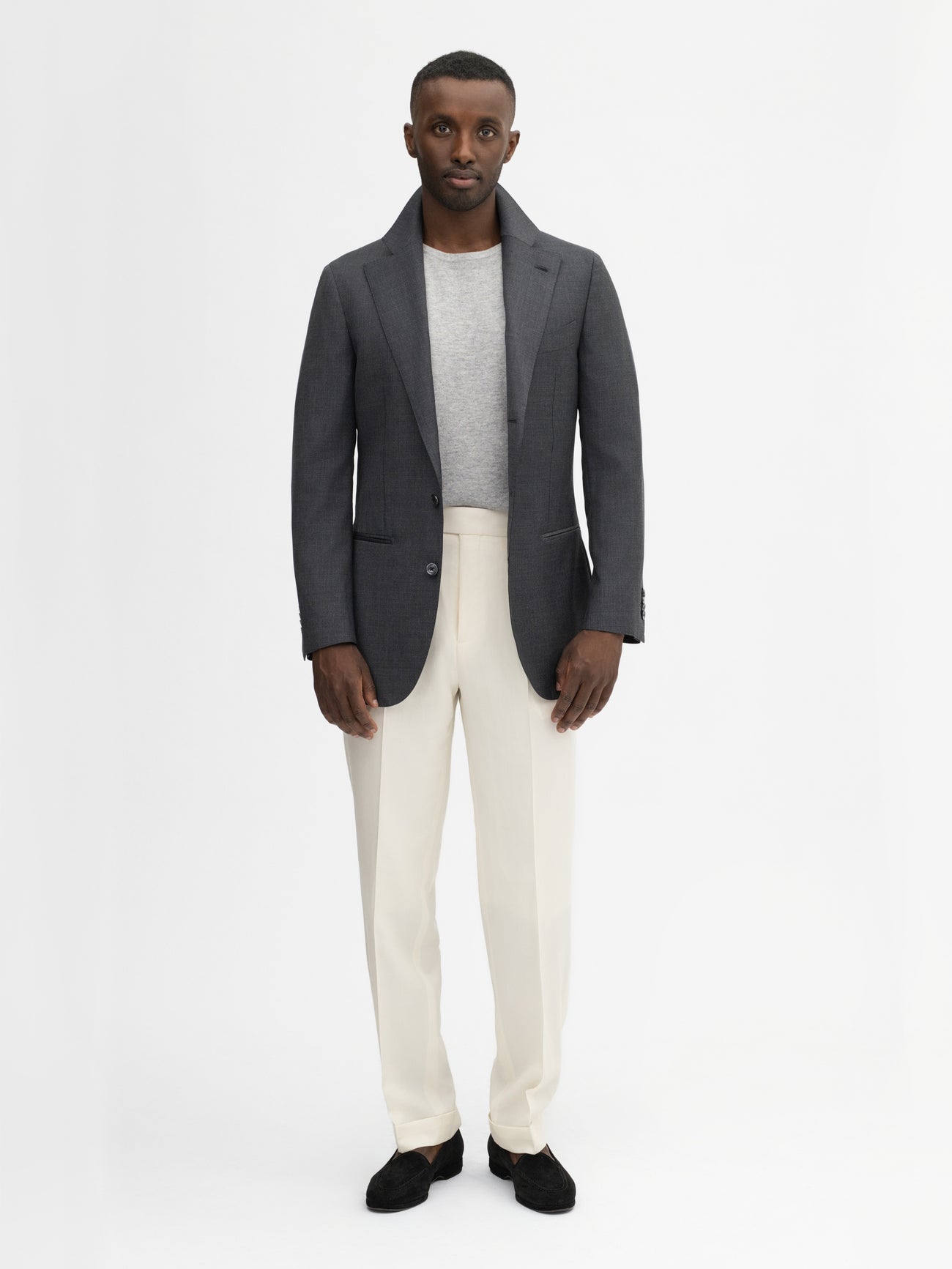 Charcoal S130 Wool Jacket (SB) - Grand Le Mar