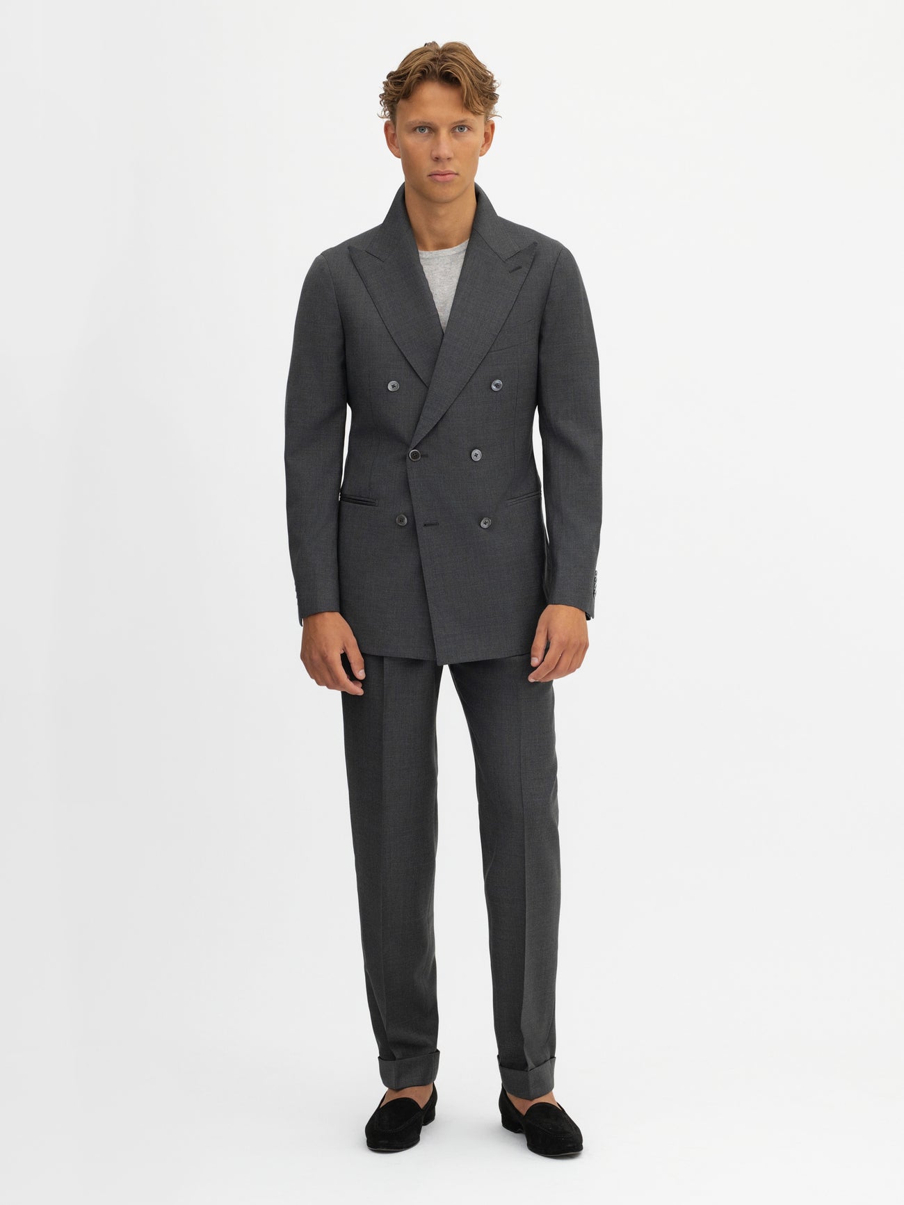 Charcoal Grey S130 Wool Suit - Grand Le Mar