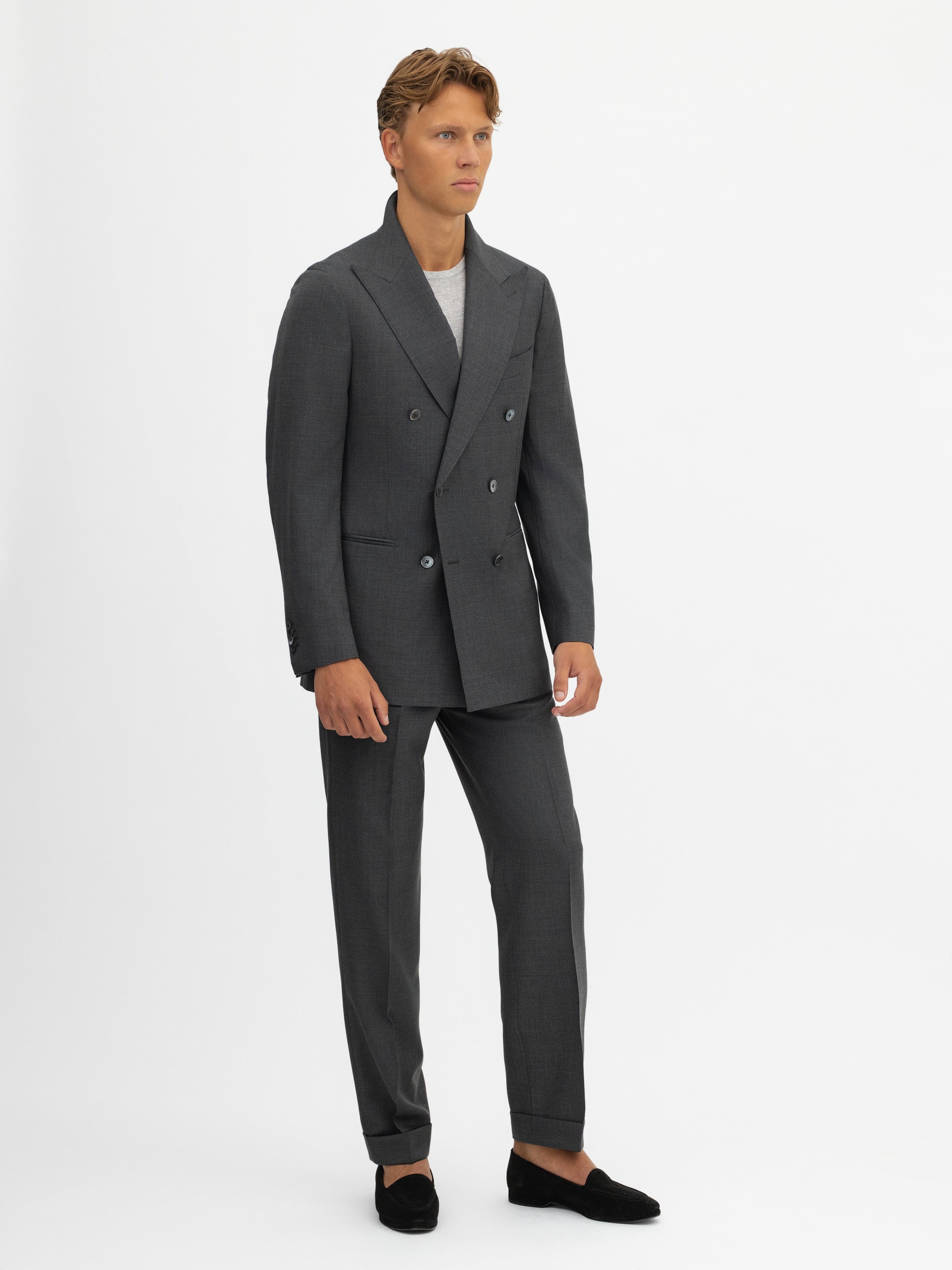 Charcoal Grey S130 Wool Suit - Grand Le Mar