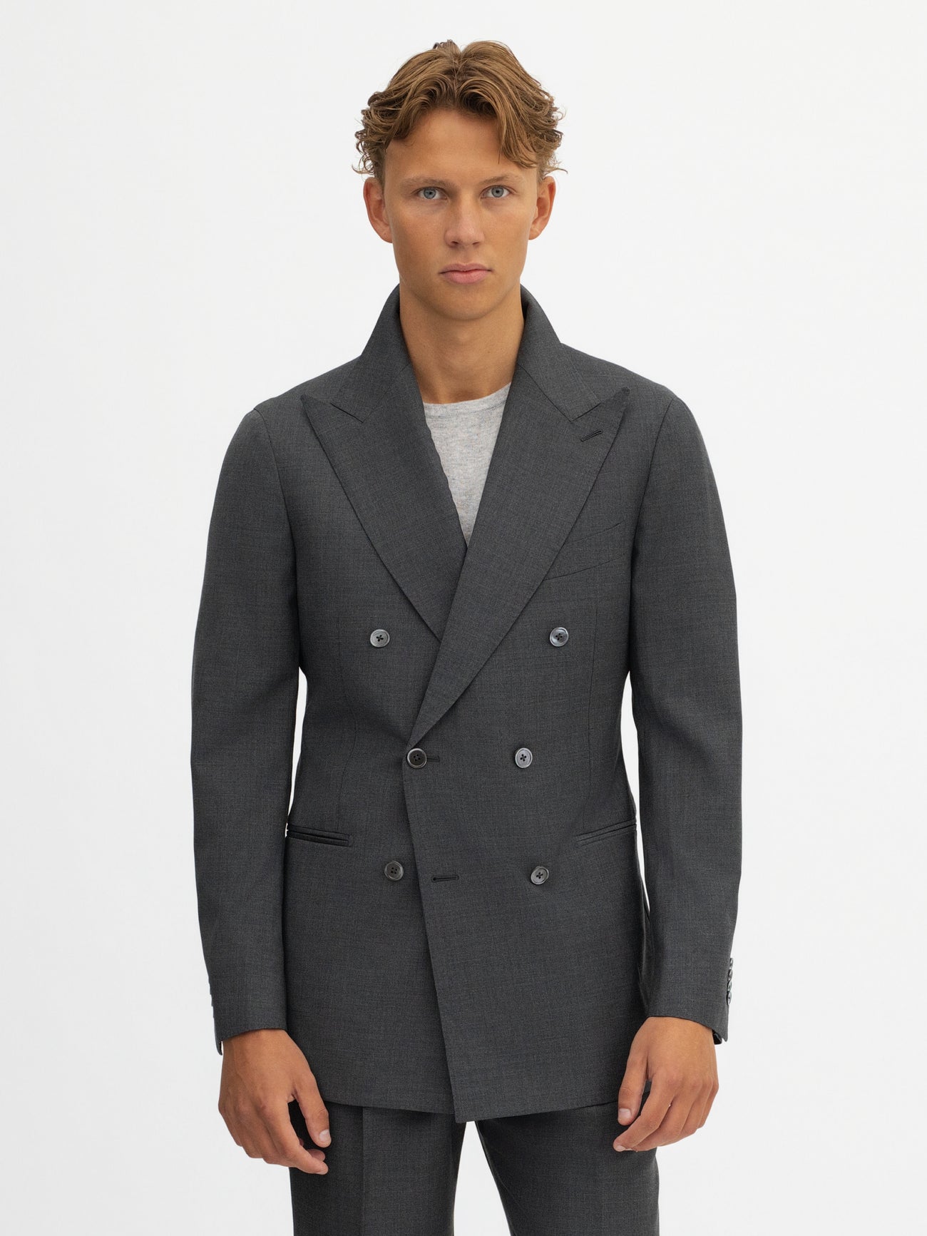 Charcoal S130 Wool Suit (DB) - Grand Le Mar