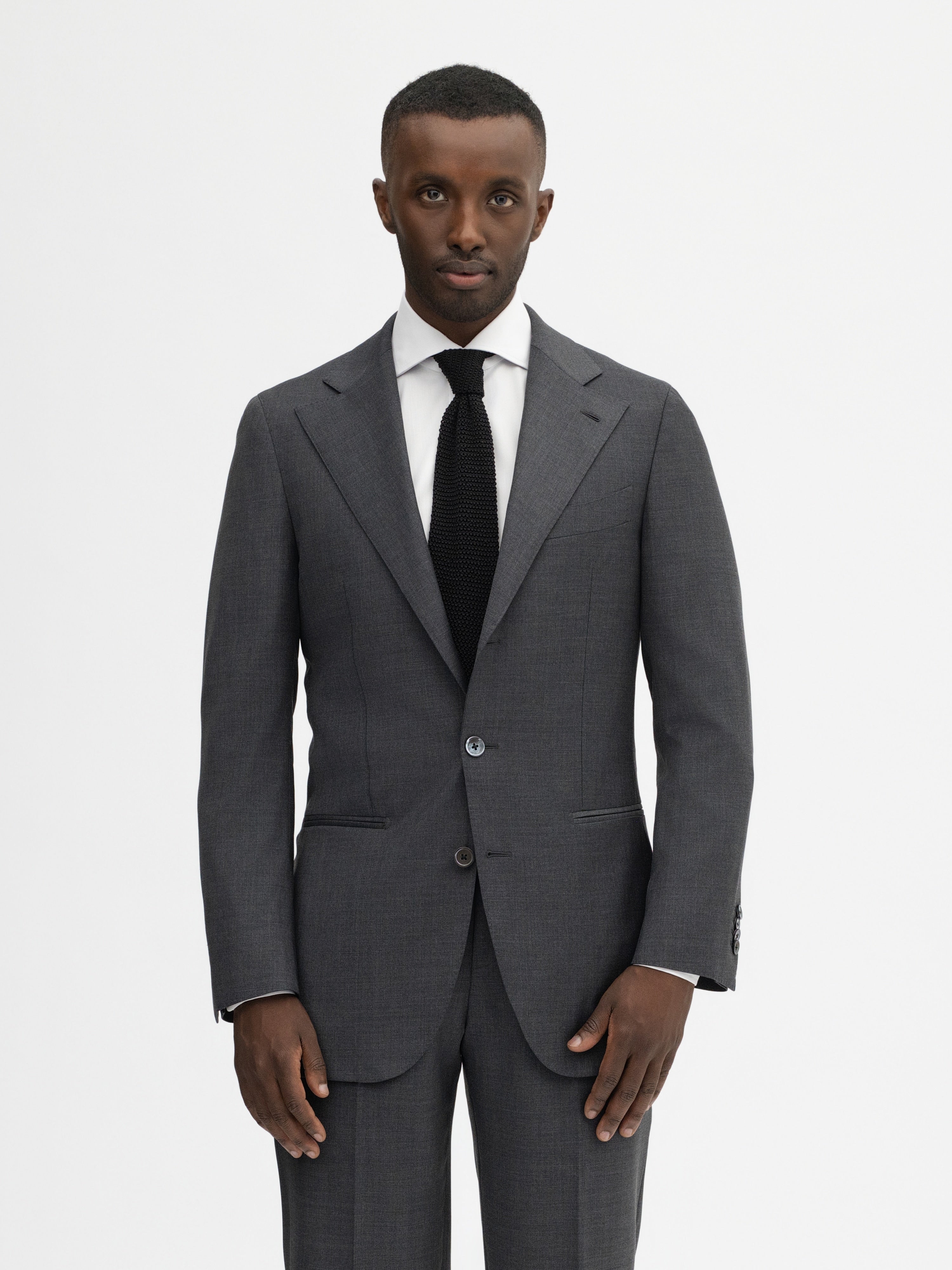 Charcoal Grey S130 Wool Suit - Grand Le Mar