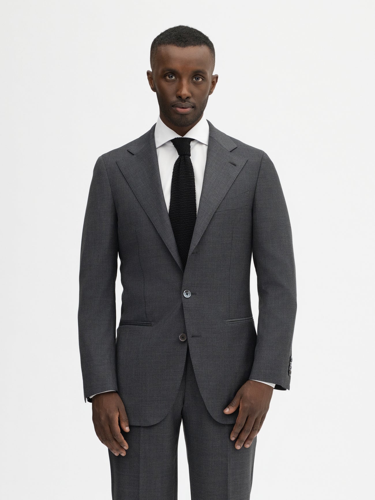 Charcoal Grey S130 Wool Suit (SB) - Grand Le Mar