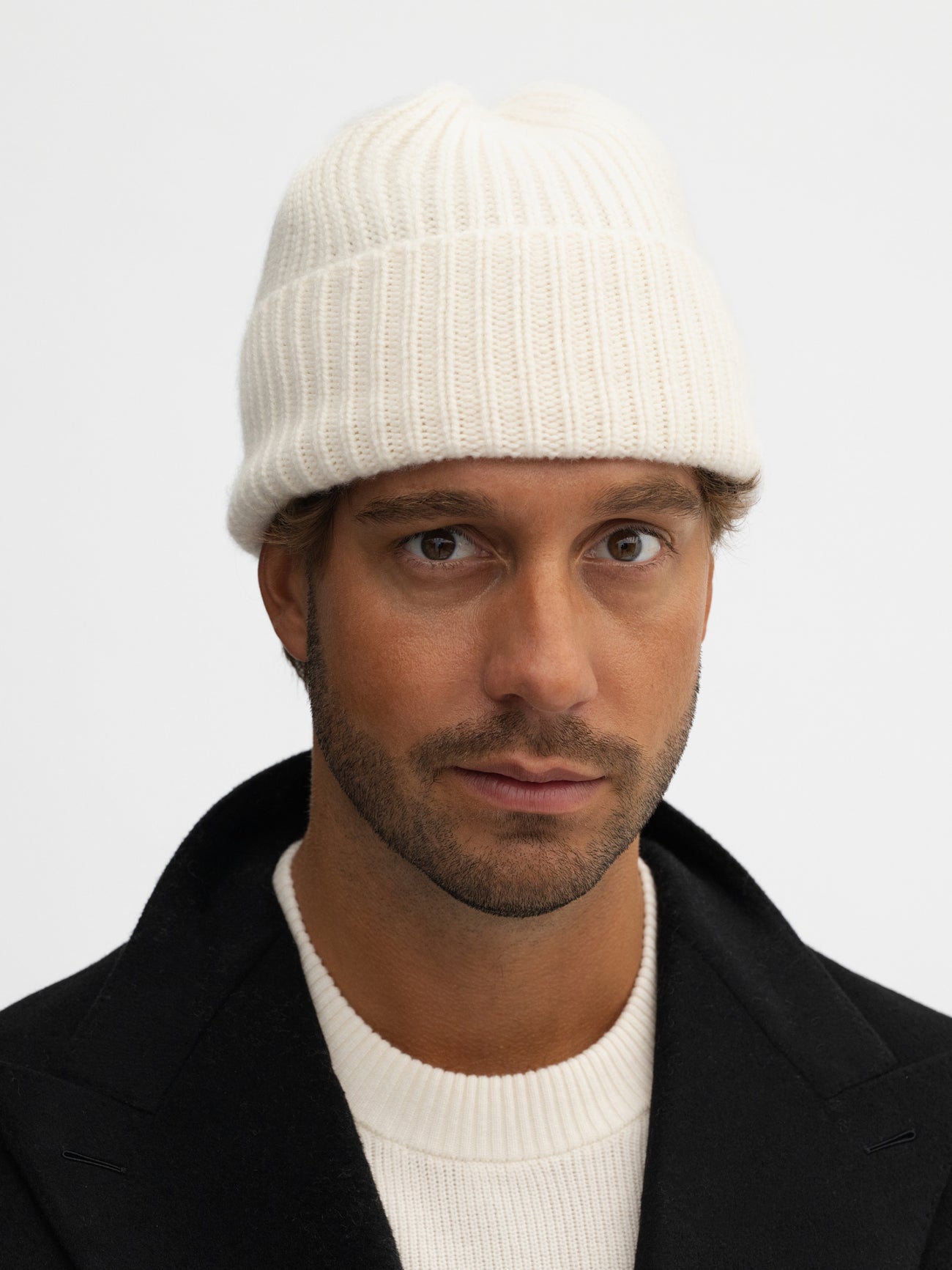 Cream Beige Cashmere Beanie - Grand Le Mar