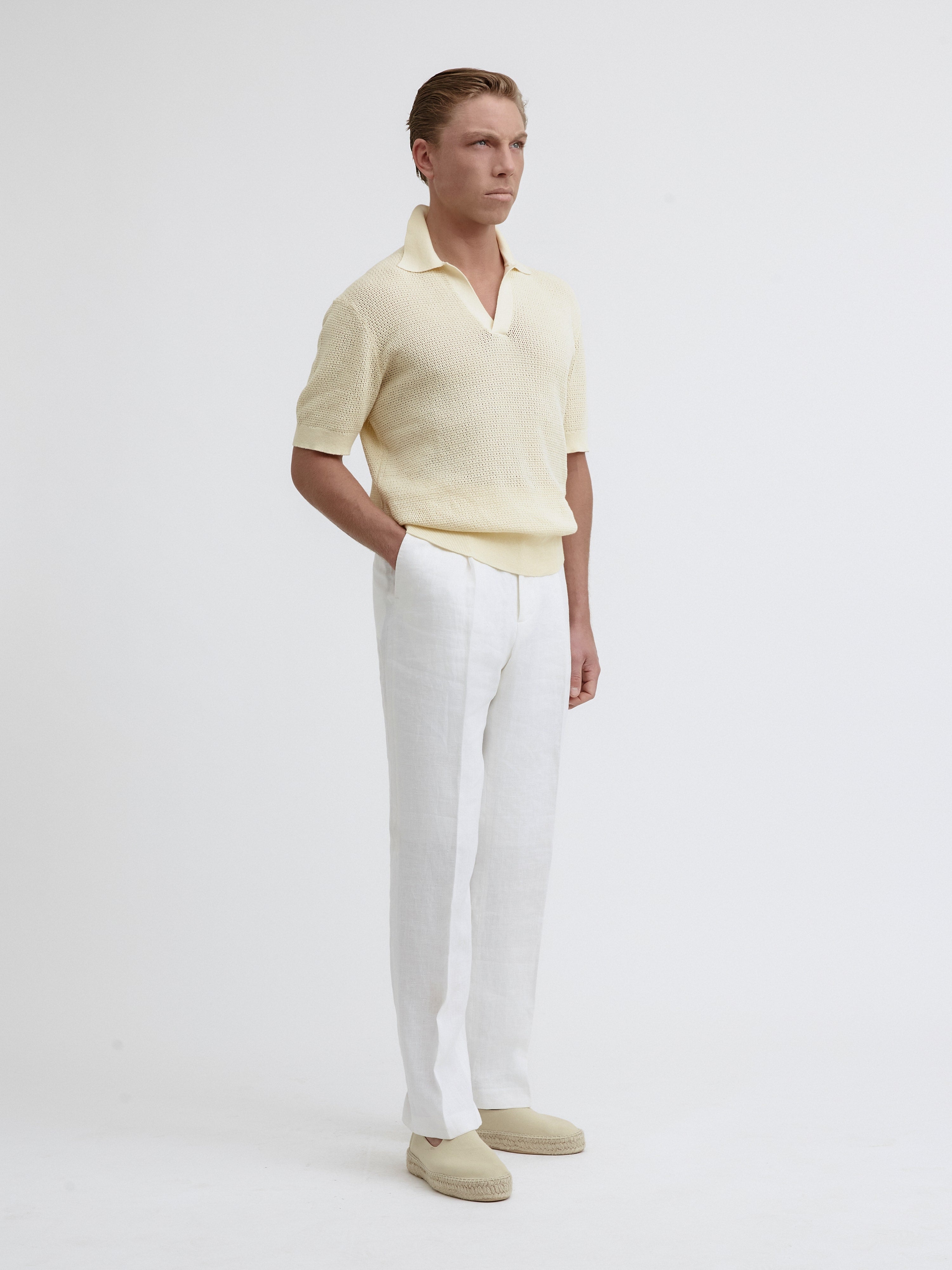 Cream Knitted Short Sleeve Jersey - Grand Le Mar