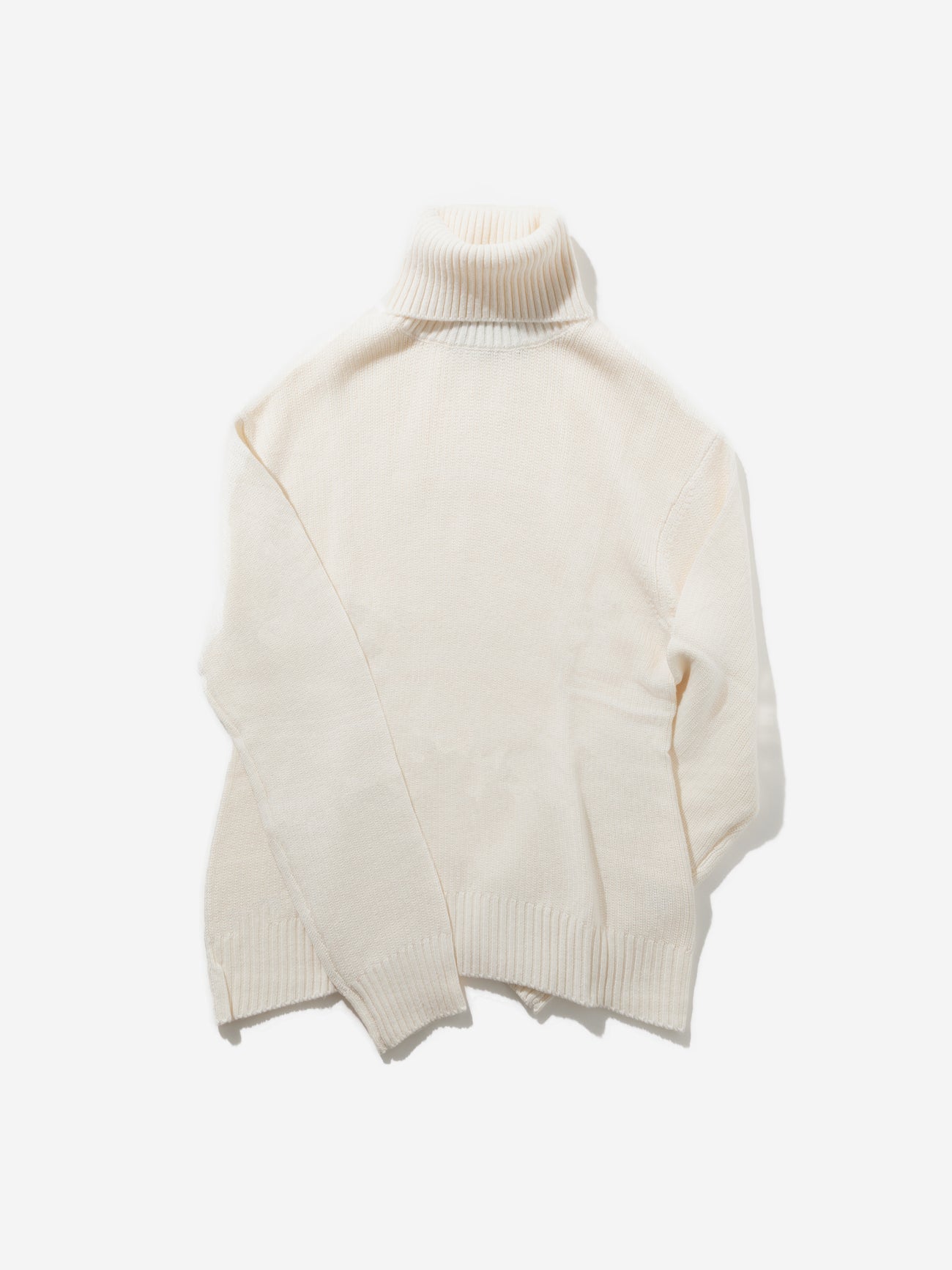 Cream Merino Wool Cashmere Turtleneck - Grand Le Mar