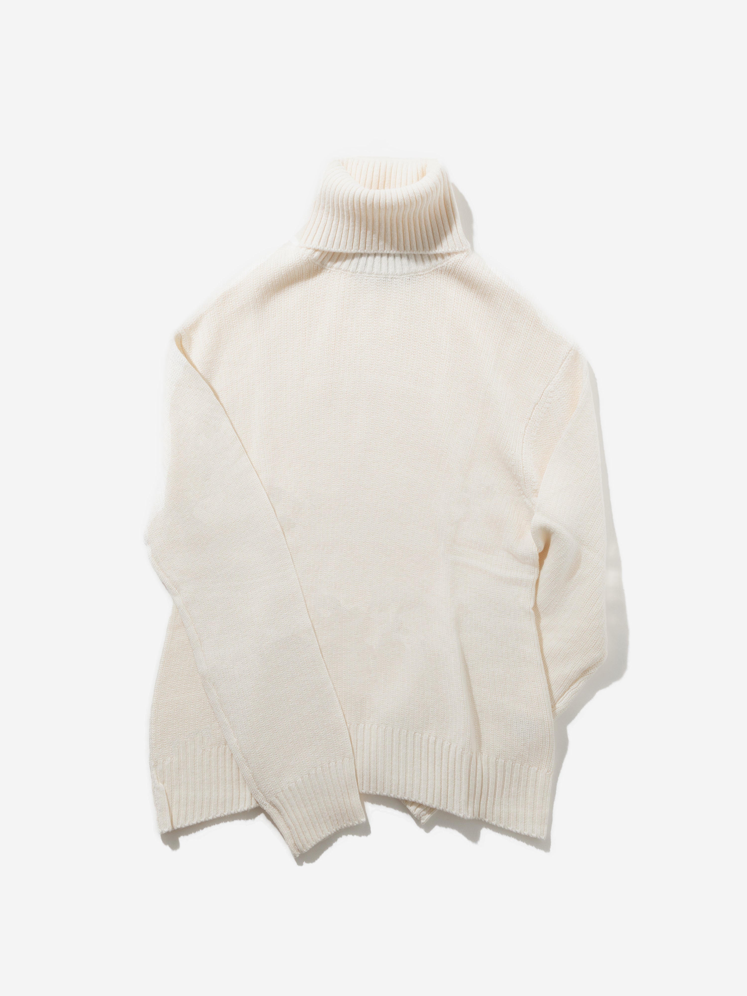 Cream Merino Wool Cashmere Turtleneck