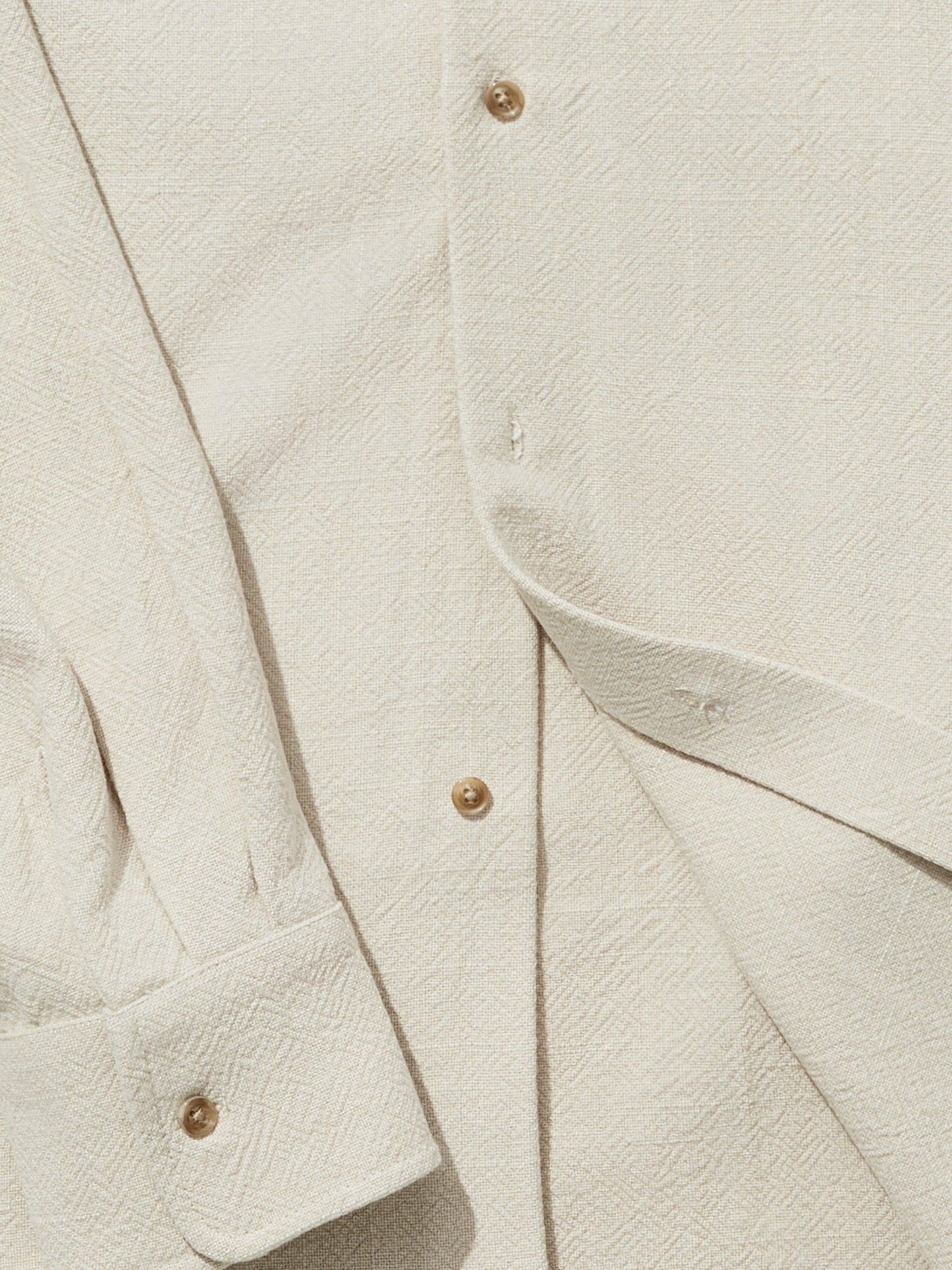 Cream Stonewashed Linen Shirt - Grand Le Mar