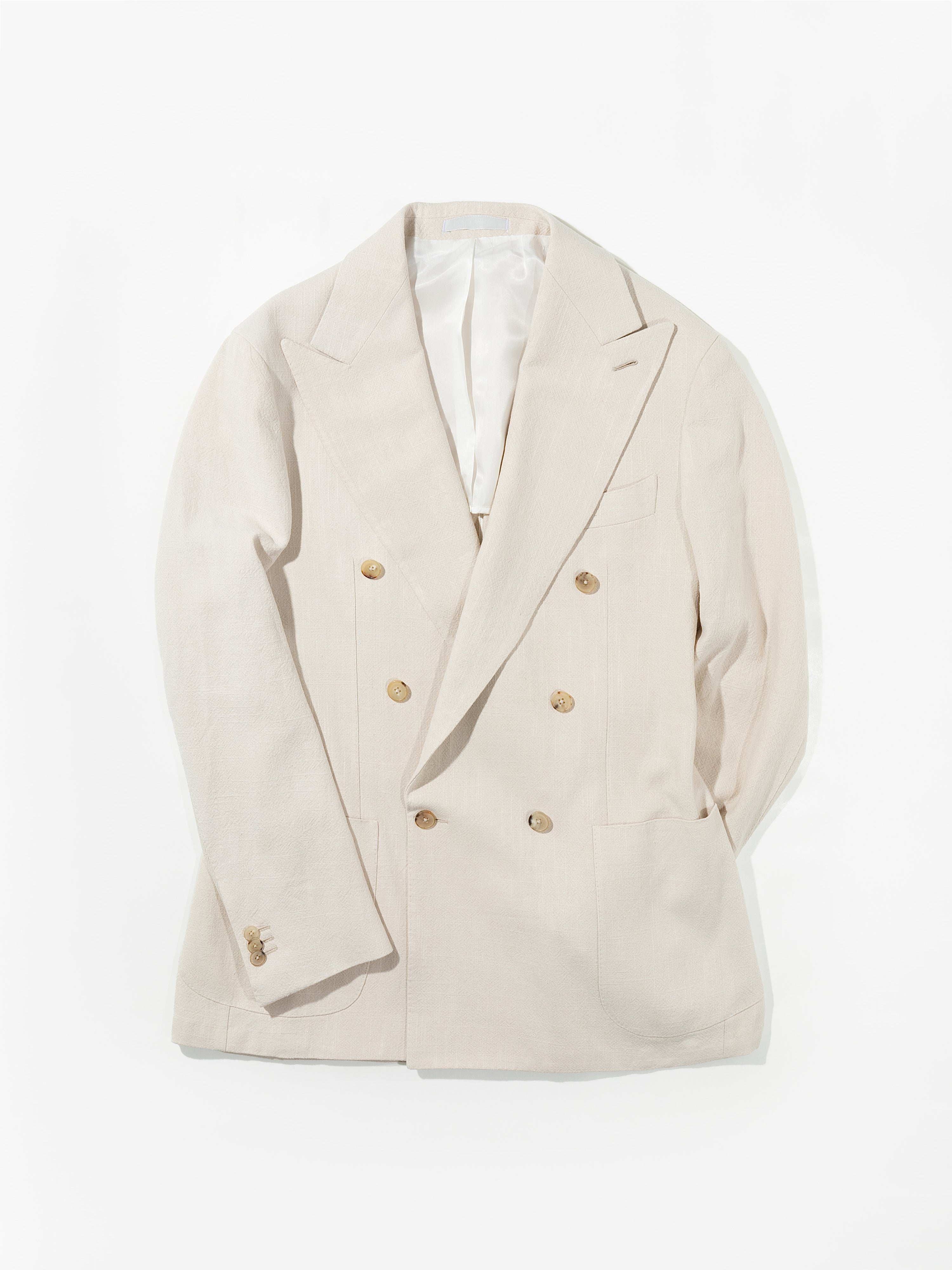 Cream Stonewashed Linen Suit