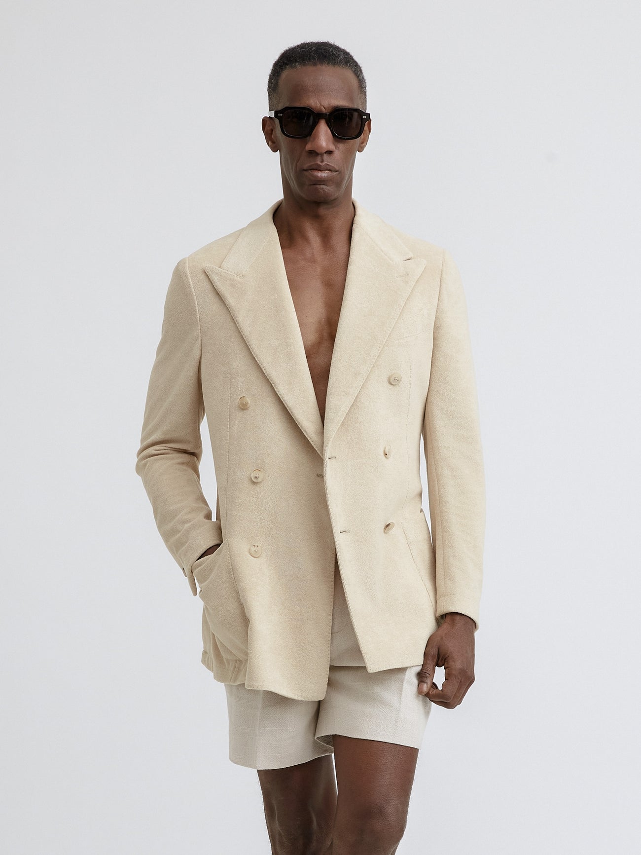 Cream Terry Towelling Jacket - Grand Le Mar