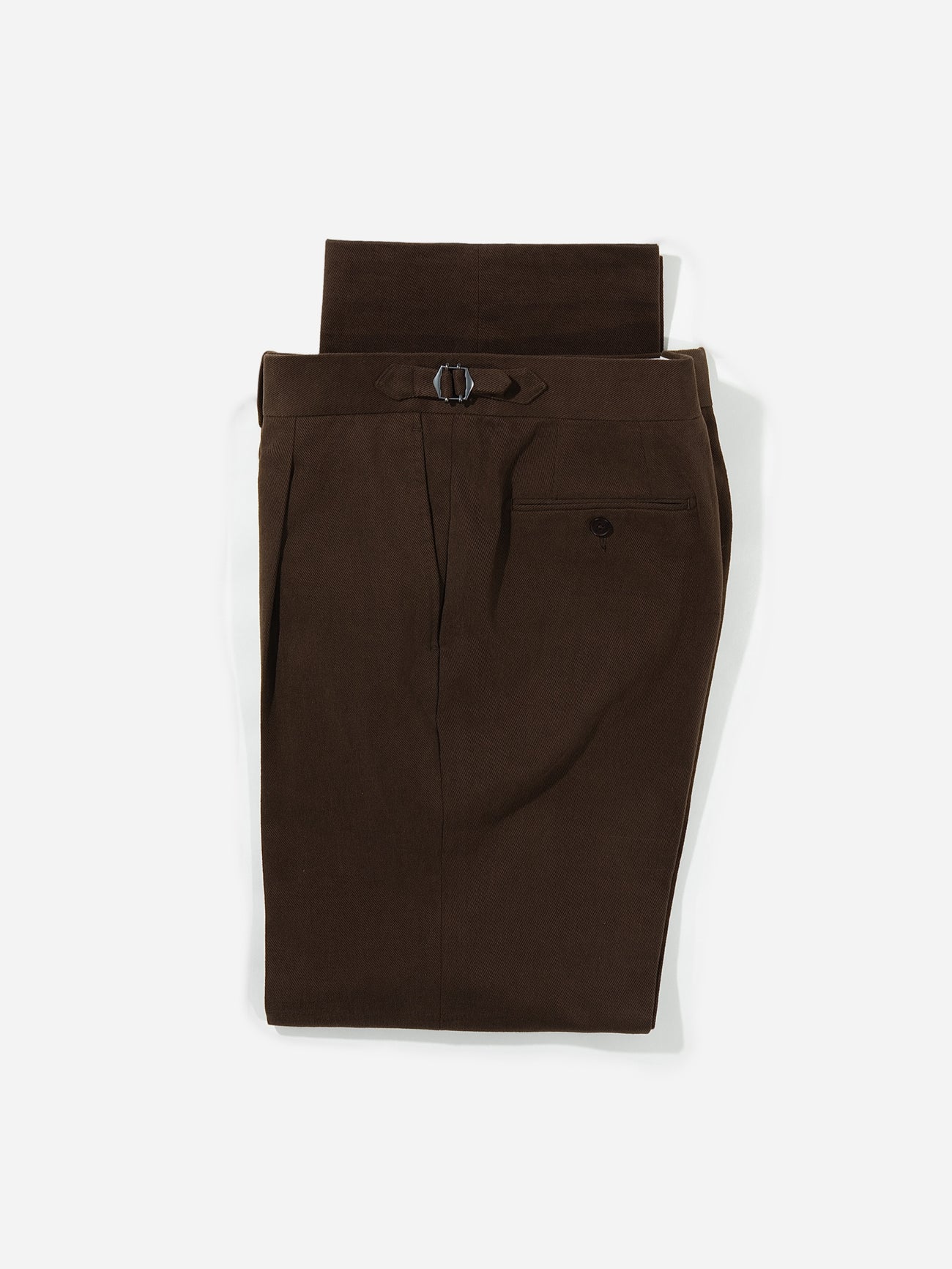 Dark Brown Cotton Oscar Trousers (Wide Fit) - Grand Le Mar