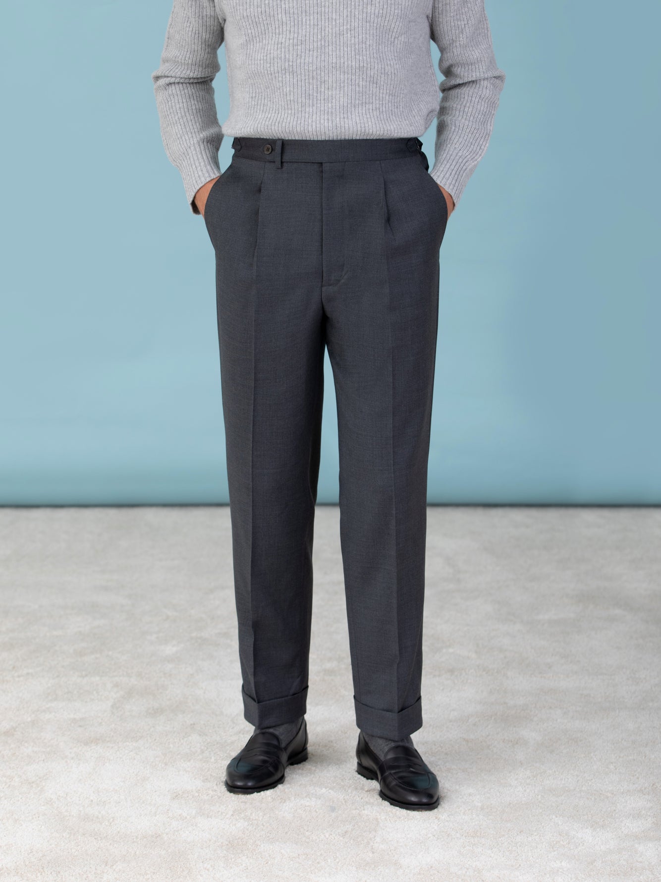 Grand Le Mar  Grey Wool Oscar Trousers.