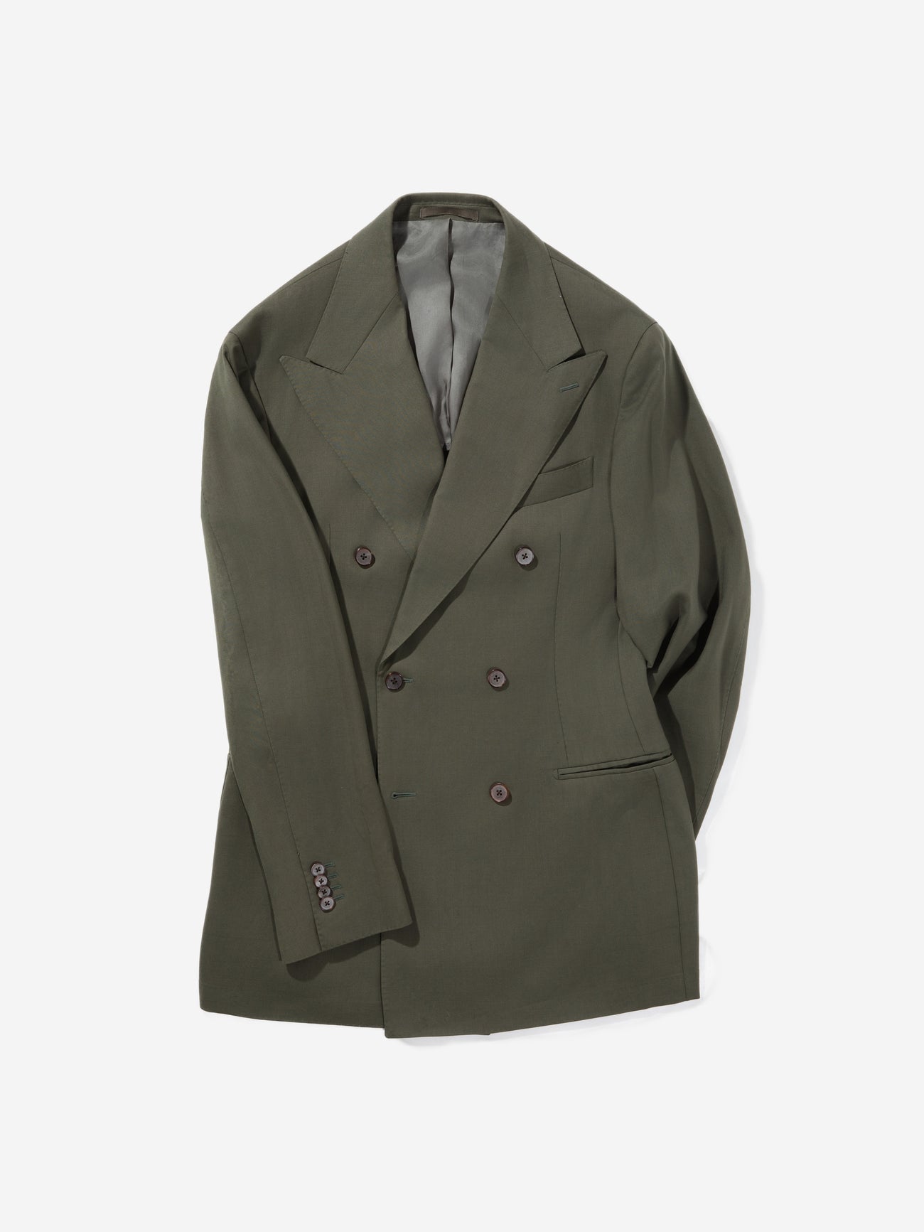 Khaki Green S130 Wool Suit - Grand Le Mar