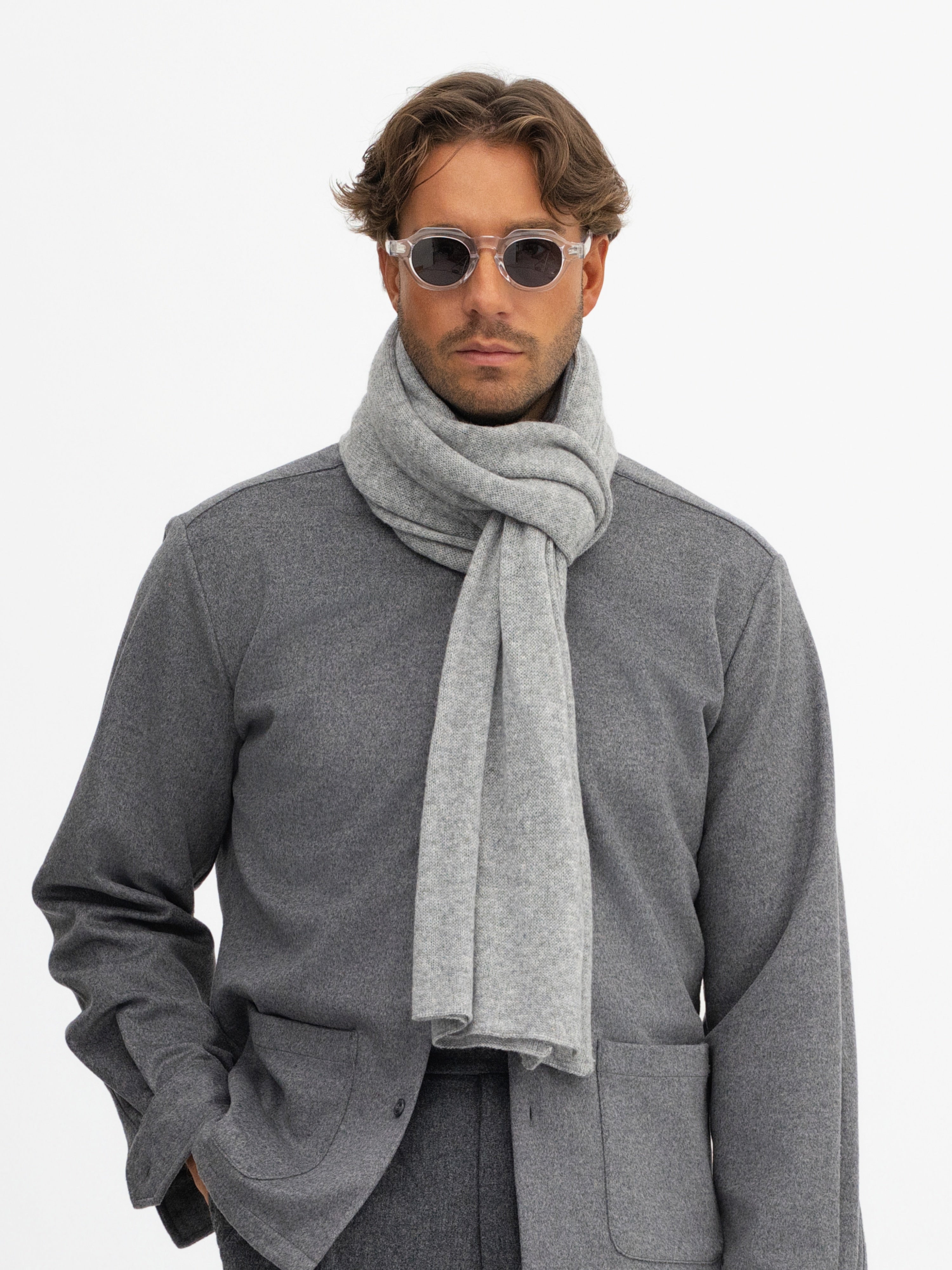 Grey Cashmere Scarf - Grand Le Mar