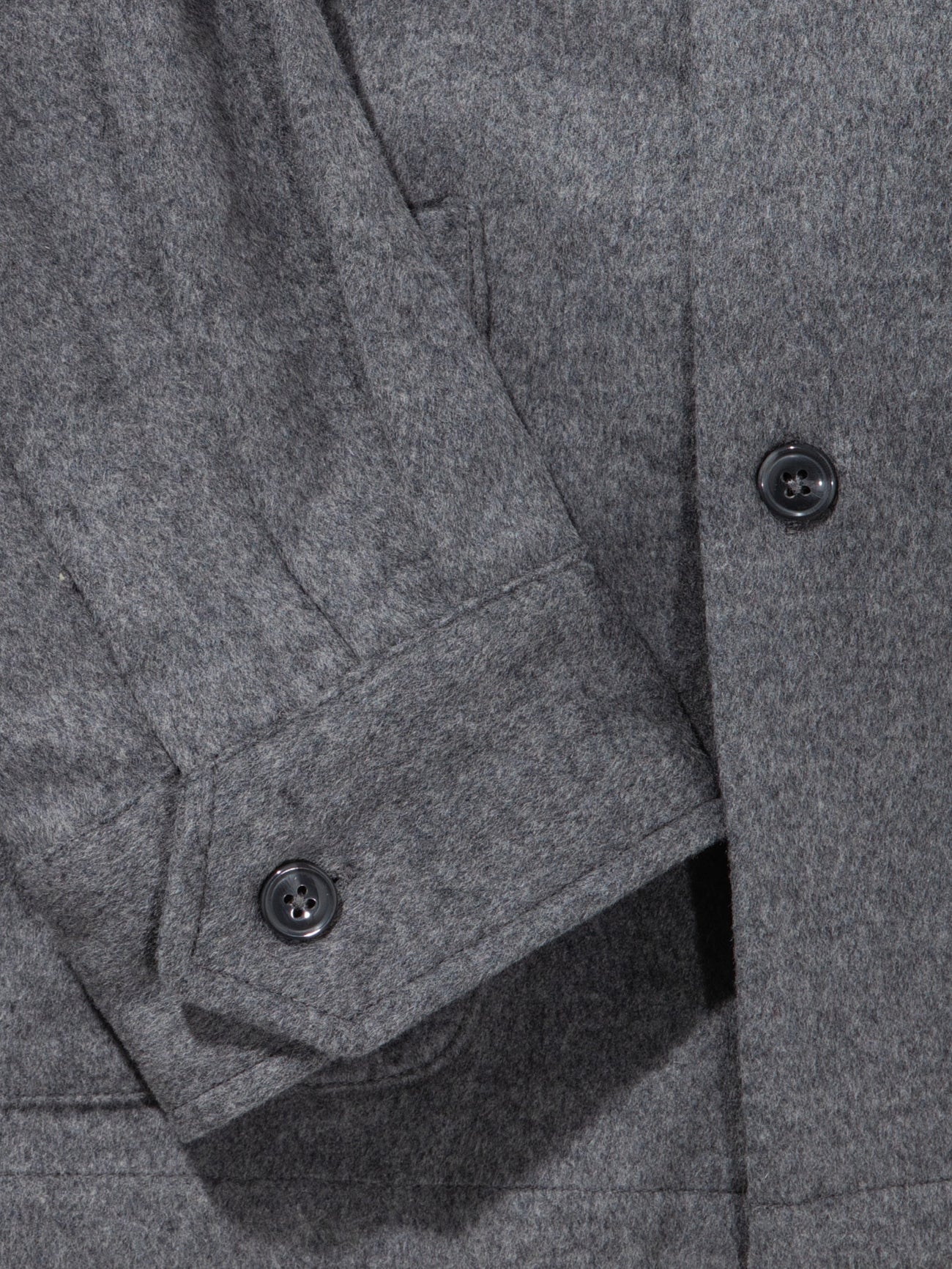 Grey Cashmere Wool Shirt Jacket - Grand Le Mar