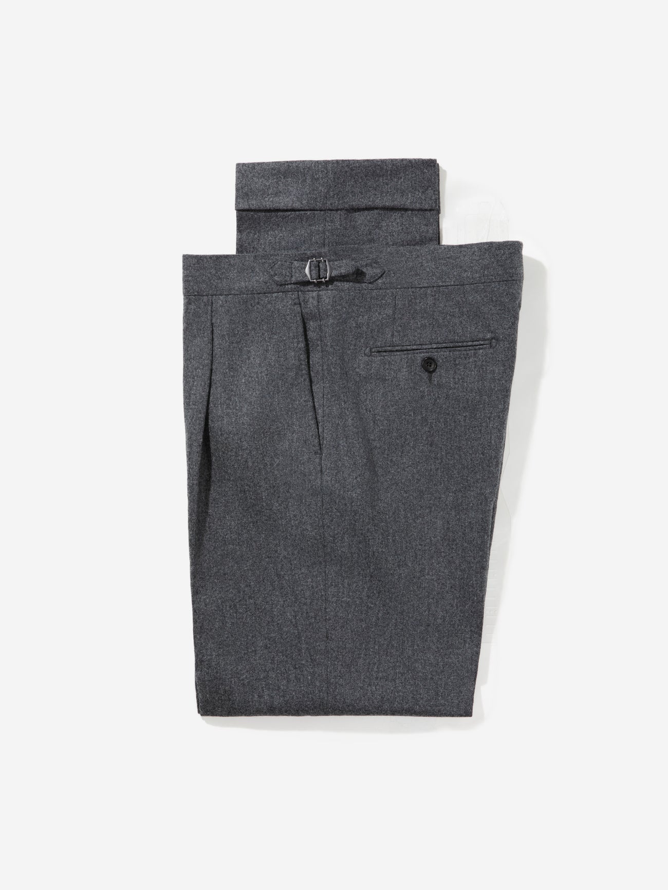 Grey Flannel Wool Oscar Trousers (Tapered Fit) - Grand Le Mar